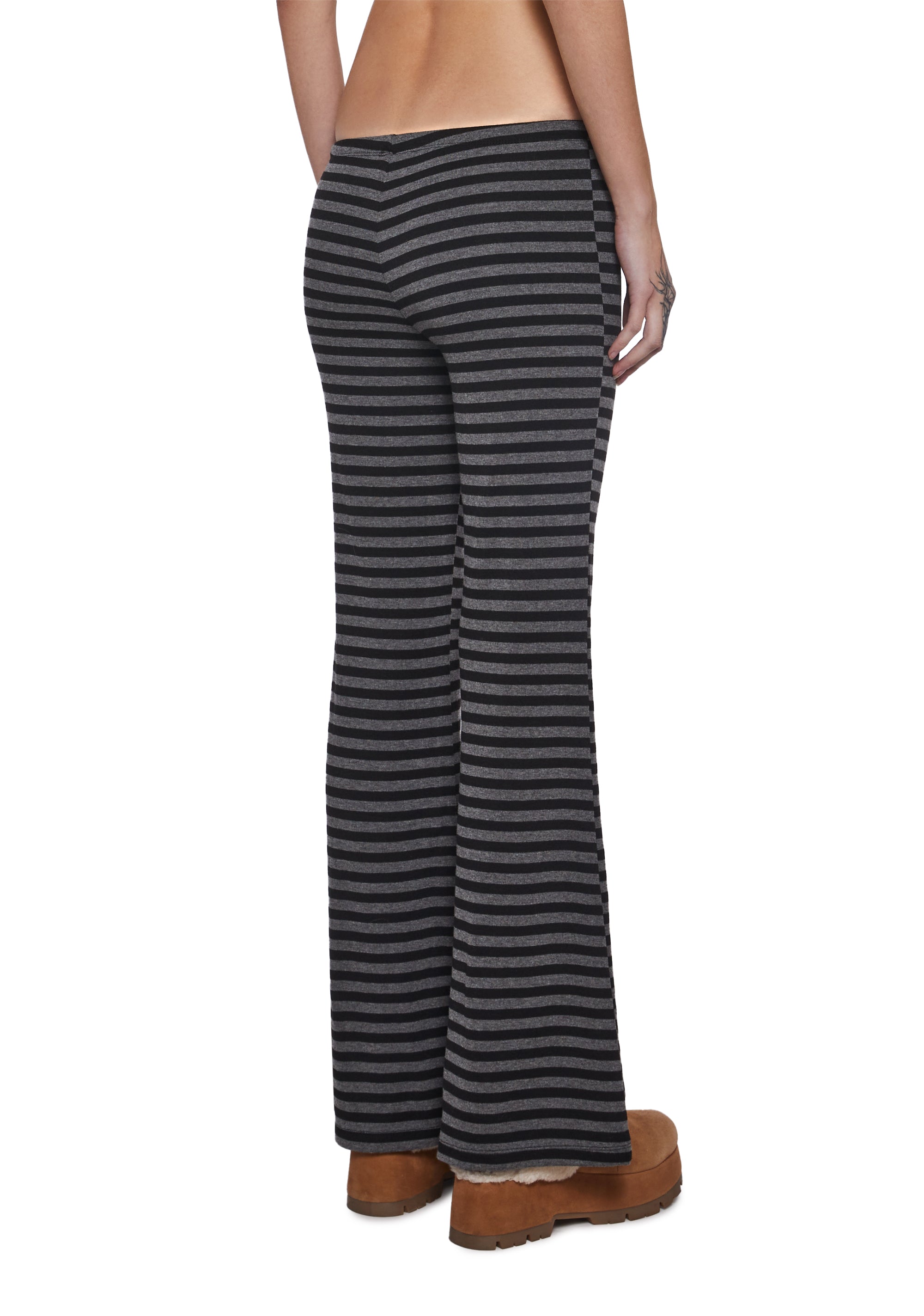 Leave Me Alone Striped Pants - Gray