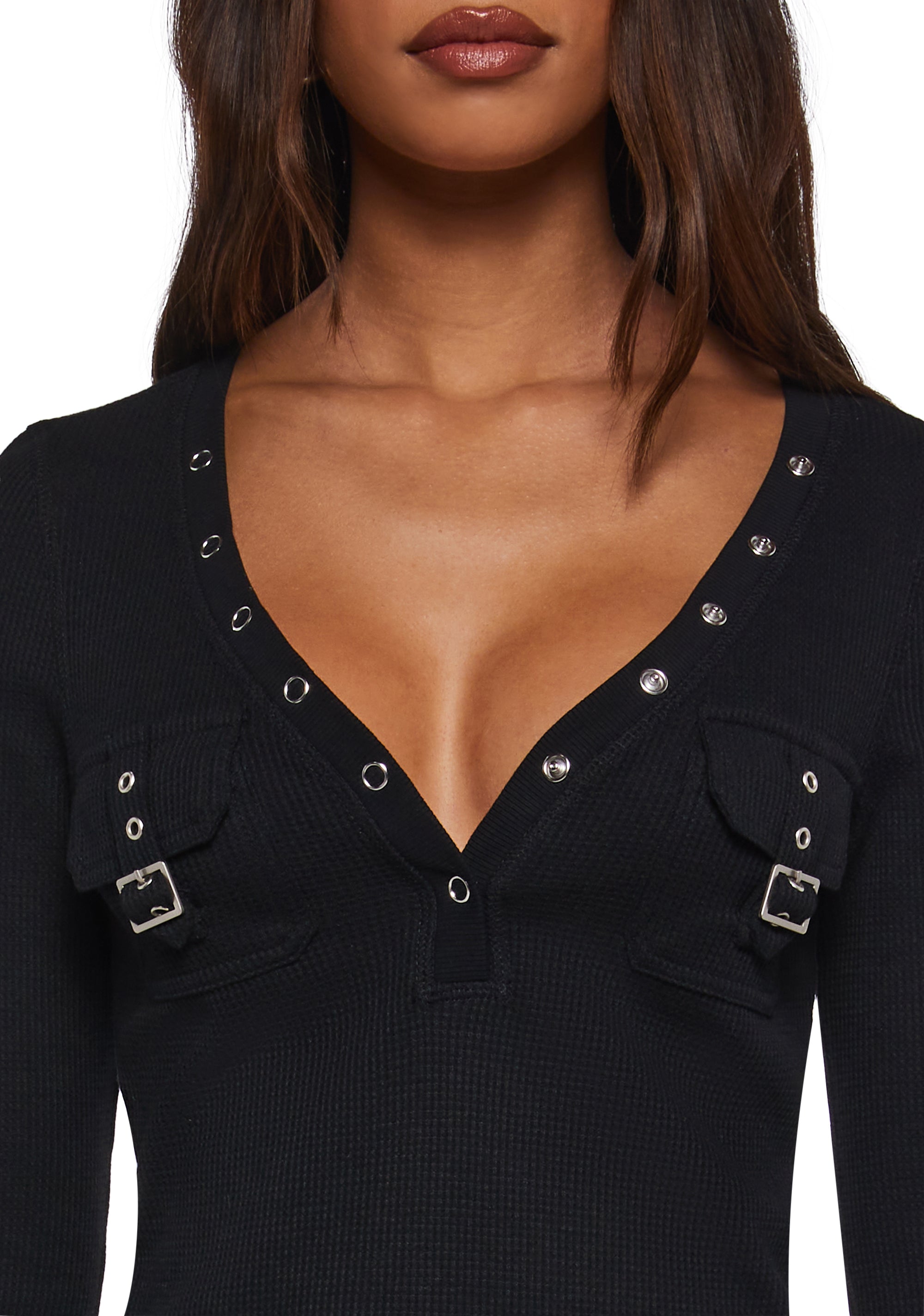 Brianna Long Sleeve Top - Black