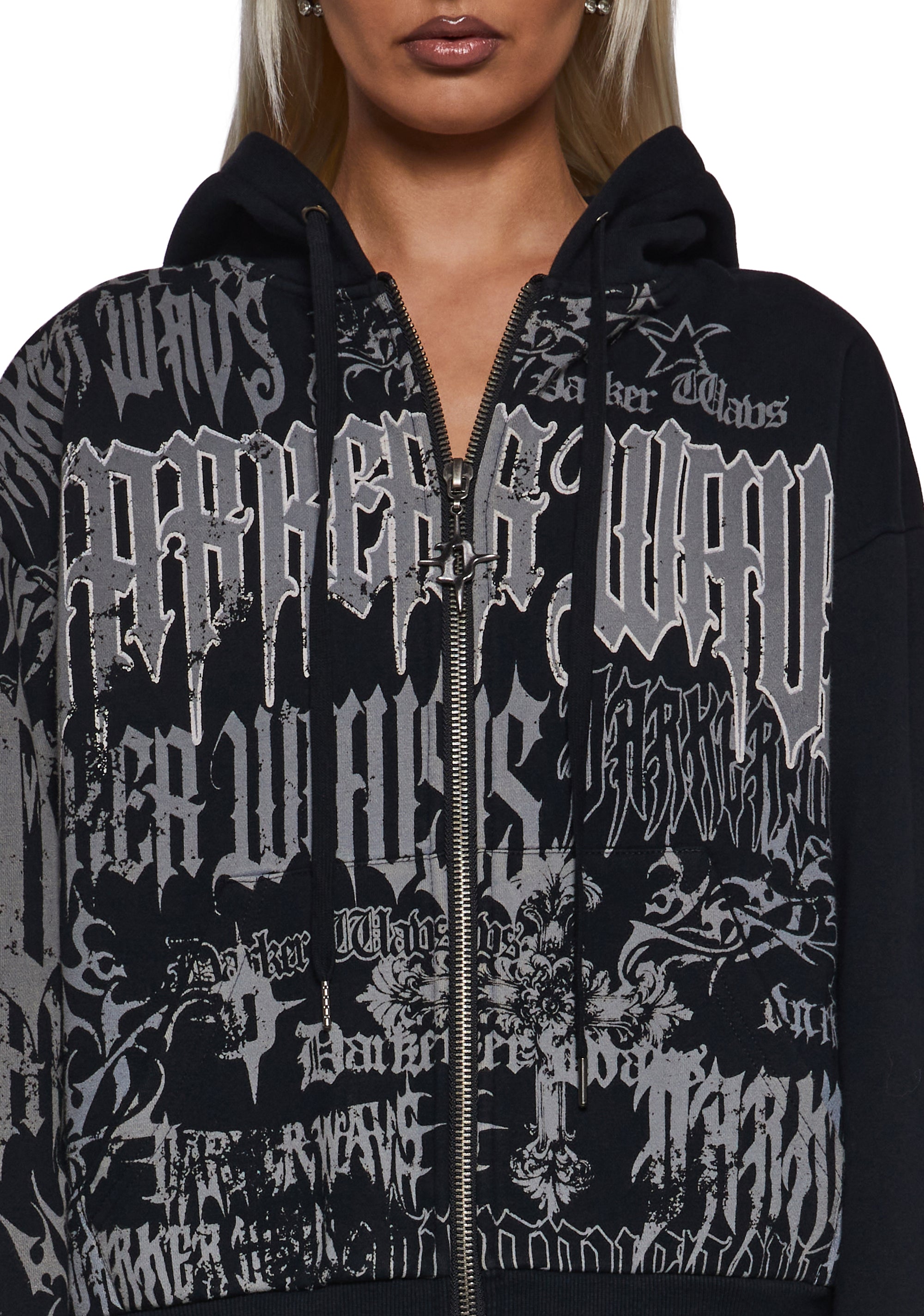 Zip-Up Hoodie With Graphics