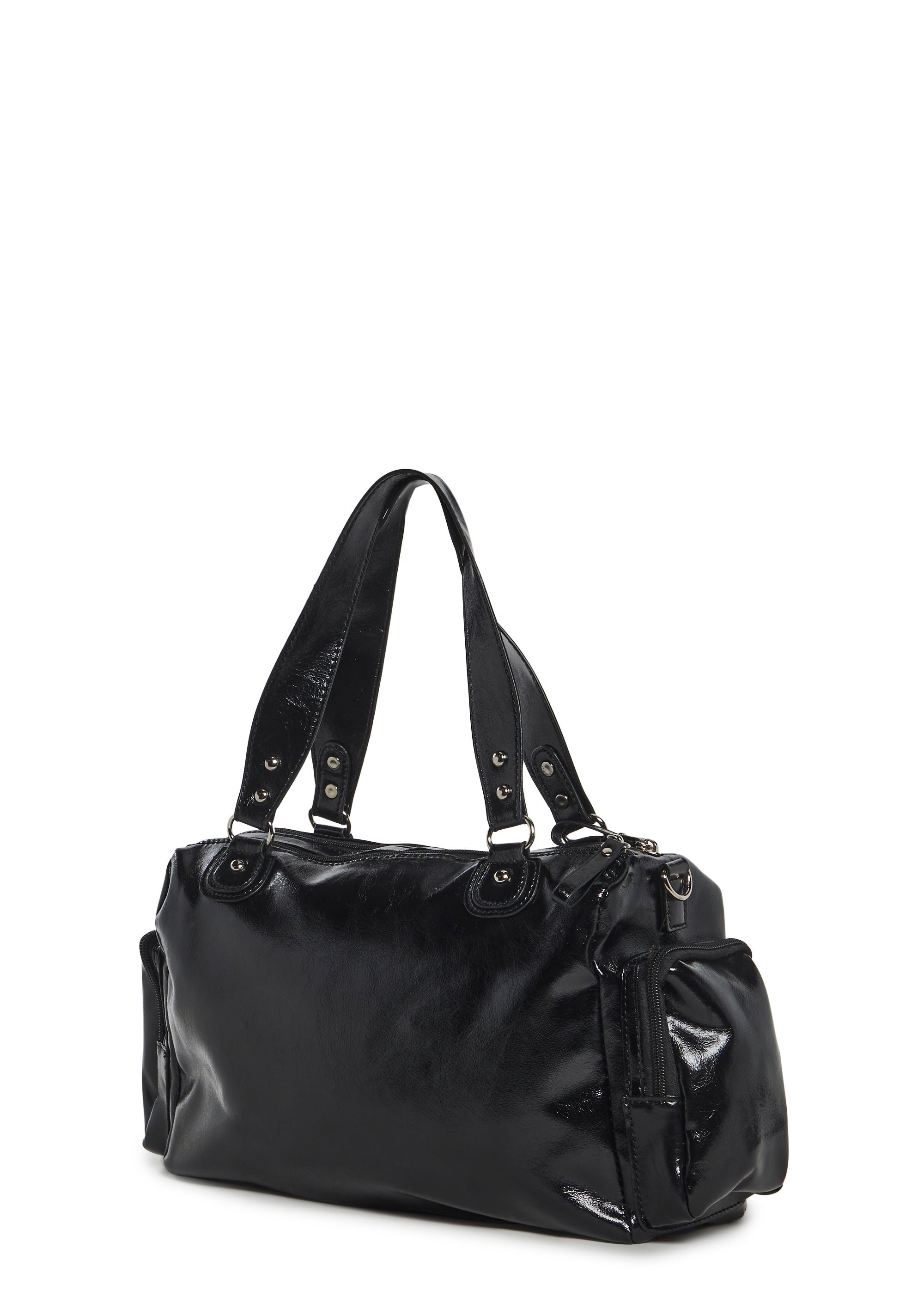 アクセサリー what's up SHOULDER BAG BLACK Black Shoulder Bag with Buckle Detail Online Shopping | OXXOSHOP