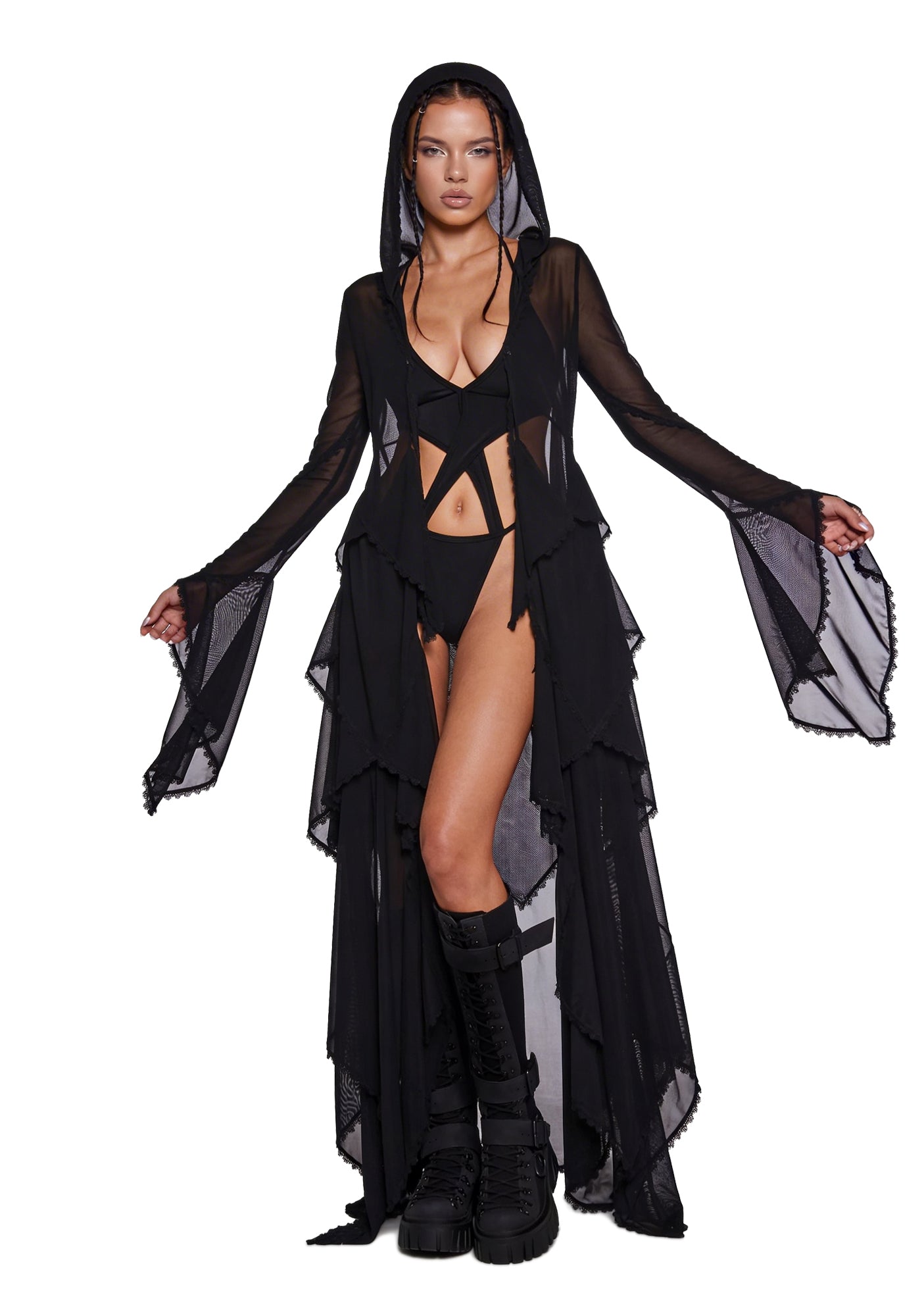 Mesh Duster And A Hoodie Burning Man Festival Rave Club Exx