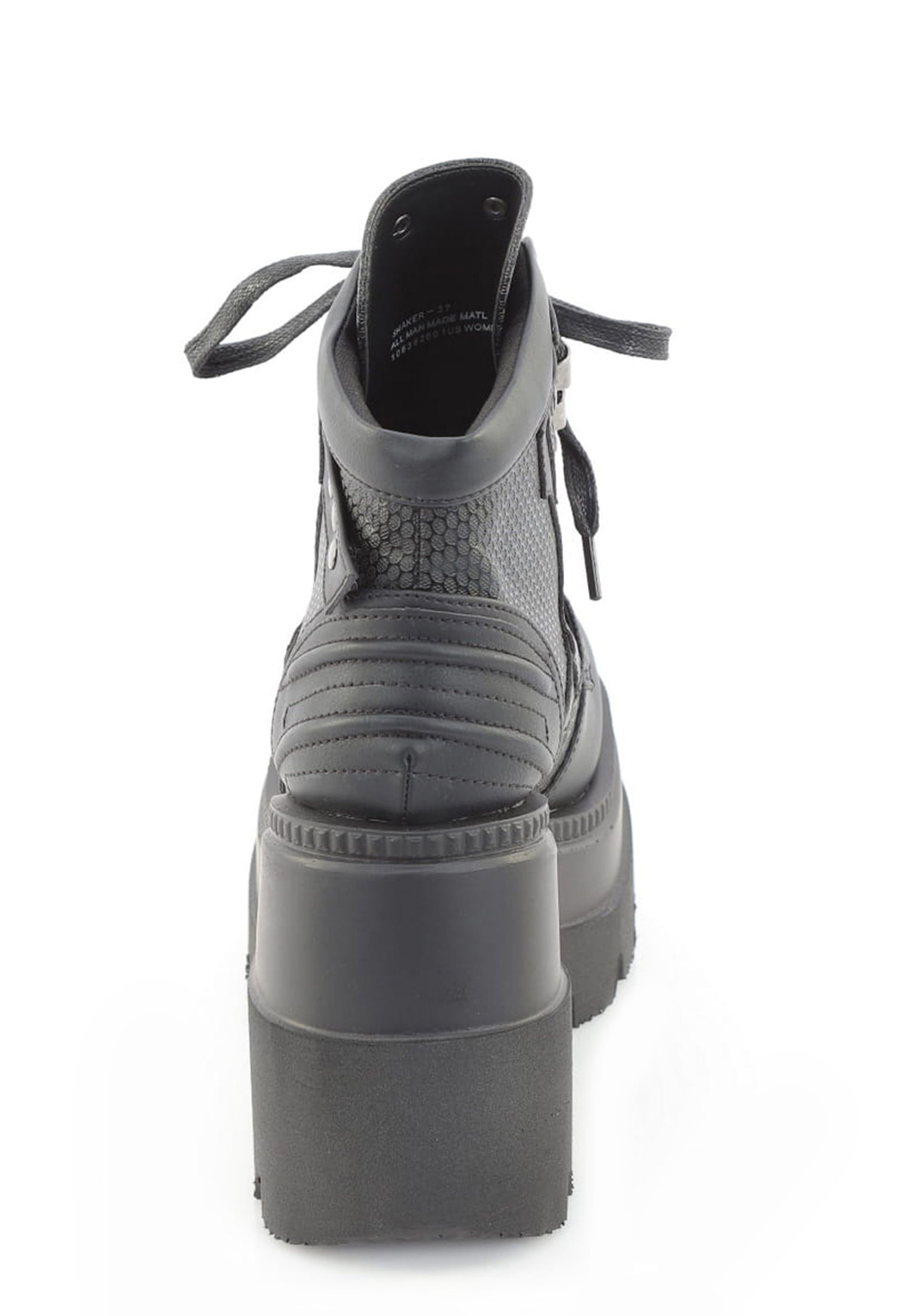 Demonia Vegan Leather Wedge Platform Ankle Boots - Black – Dolls Kill