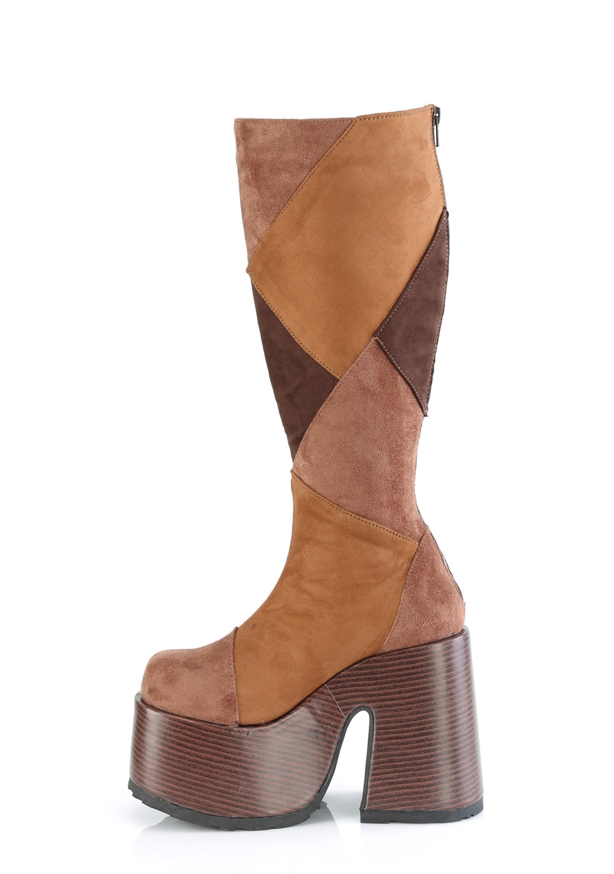 Camel-280 Knee High Boots - Brown