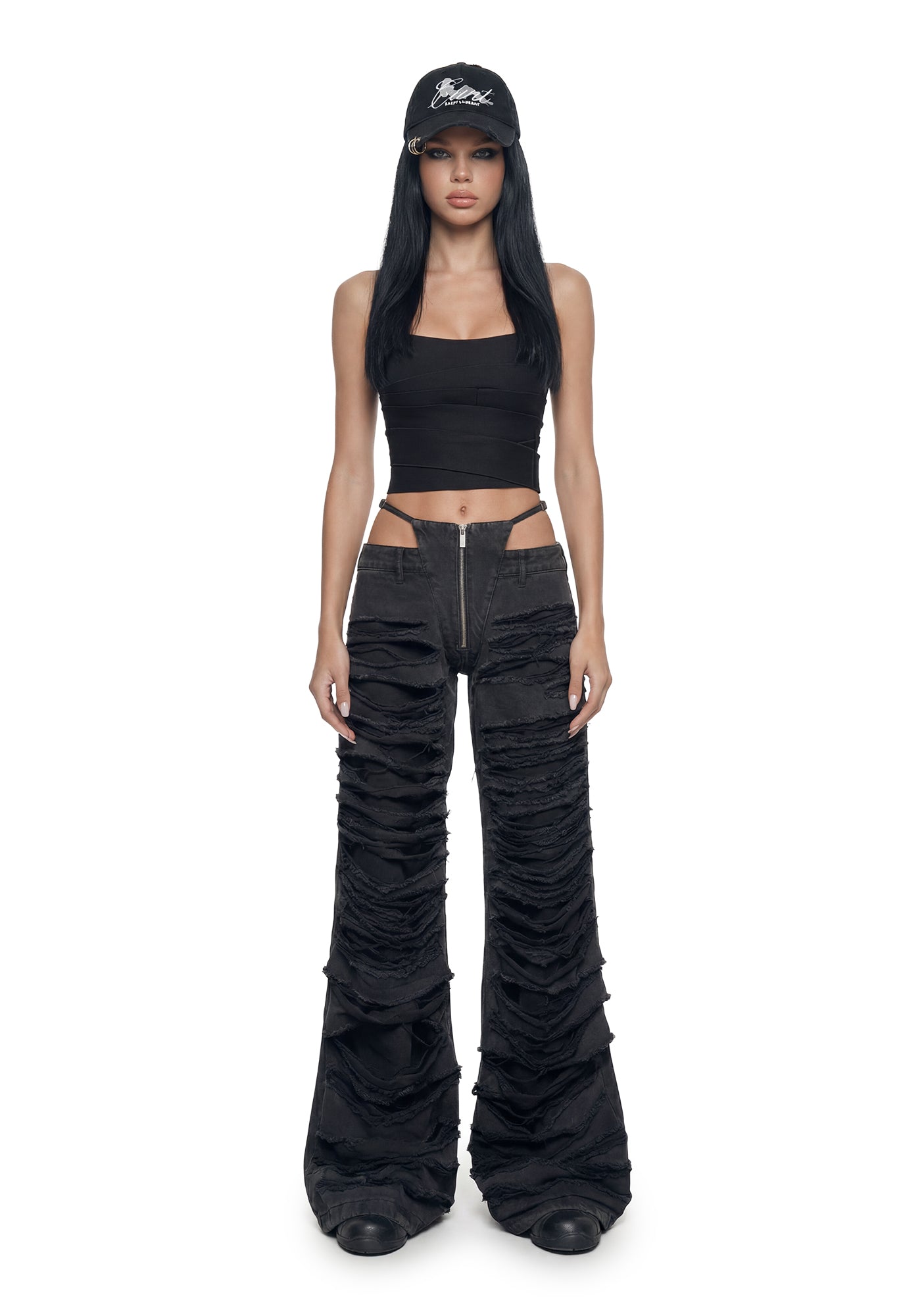 Namilia Denim Thong Pants - Black Wash – Dolls Kill