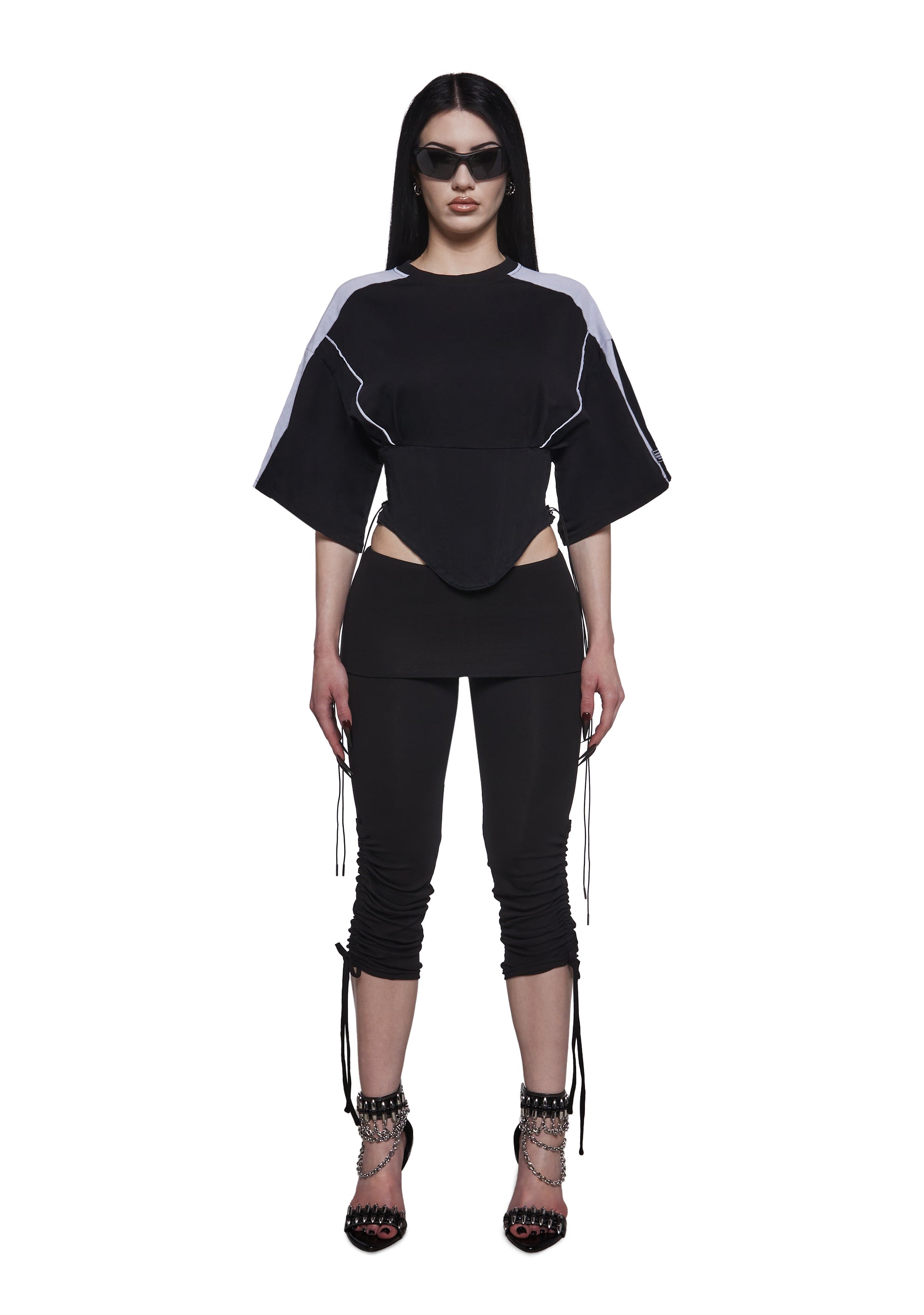 Team Player Corset T-Shirt - Black Washed