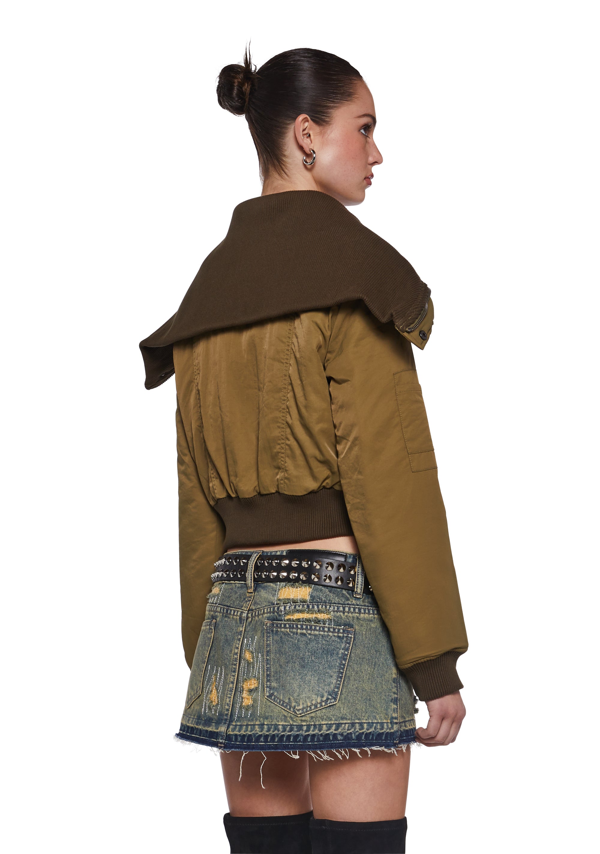 Sweet Riot Cropped Bomber Jacket