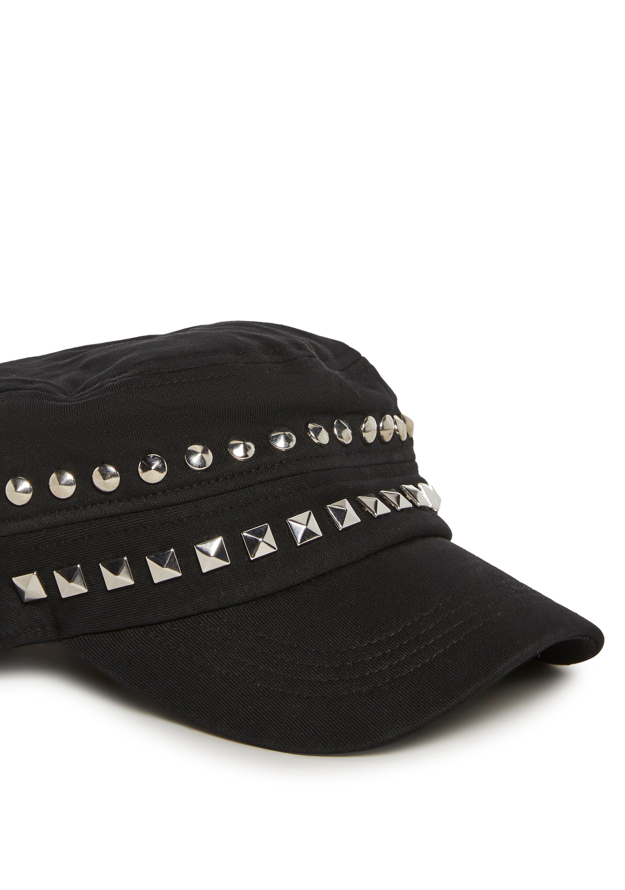 Studded Cadet Hat Women's Grunge Y2K Caps - Black – Dolls Kill