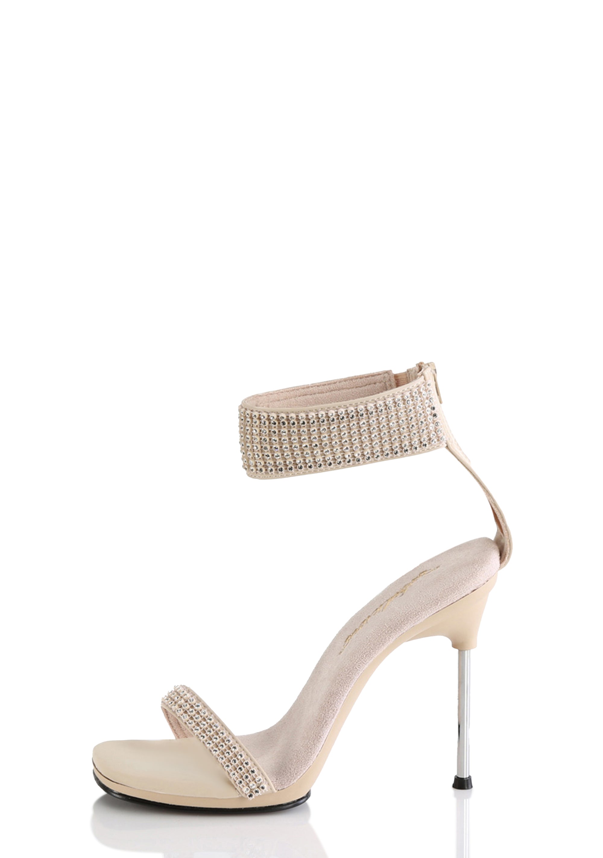 Chic-40 Rhinestone Heels - Beige