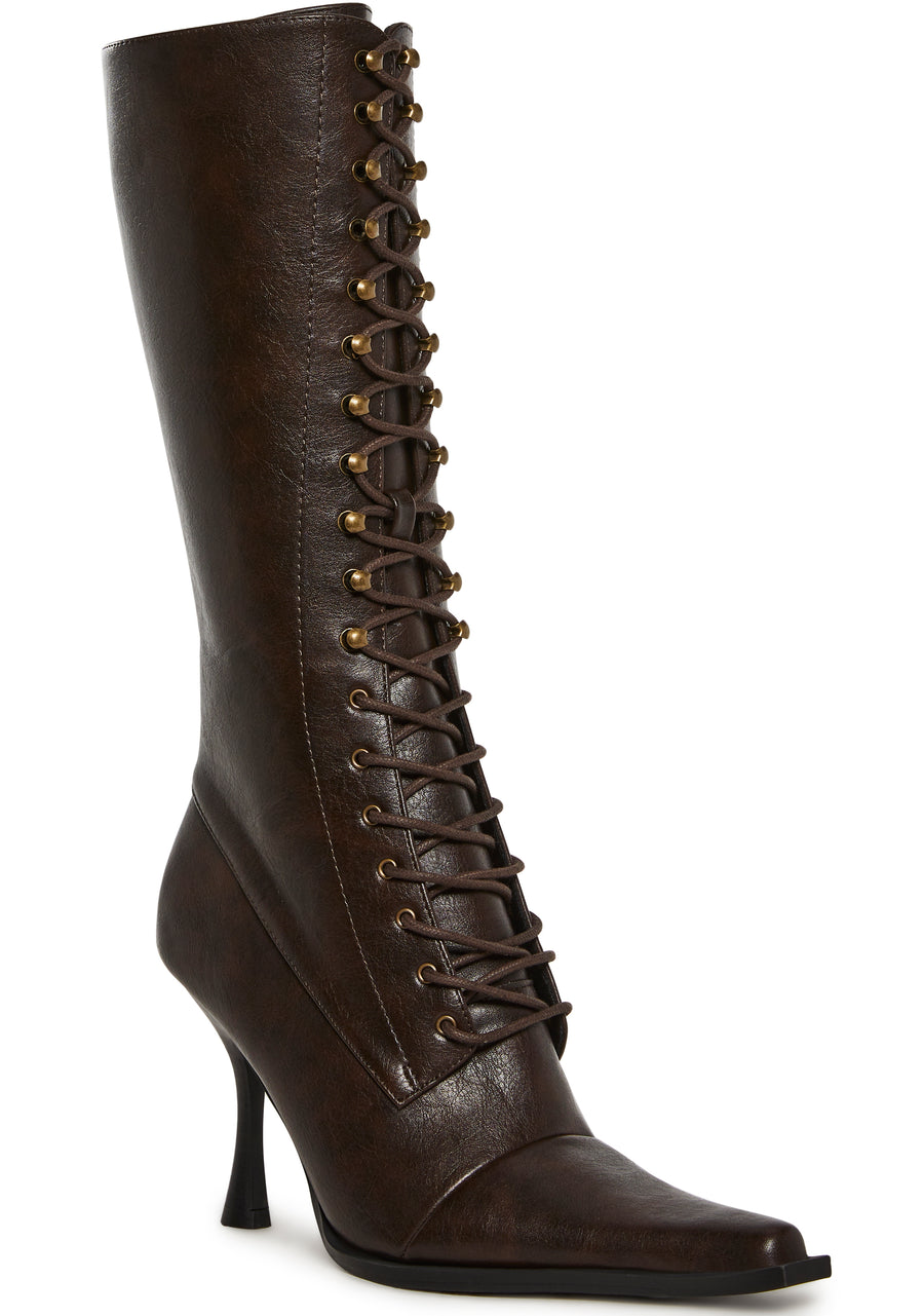 Tricks And Trials Lace Up Boots - Brown - alternate