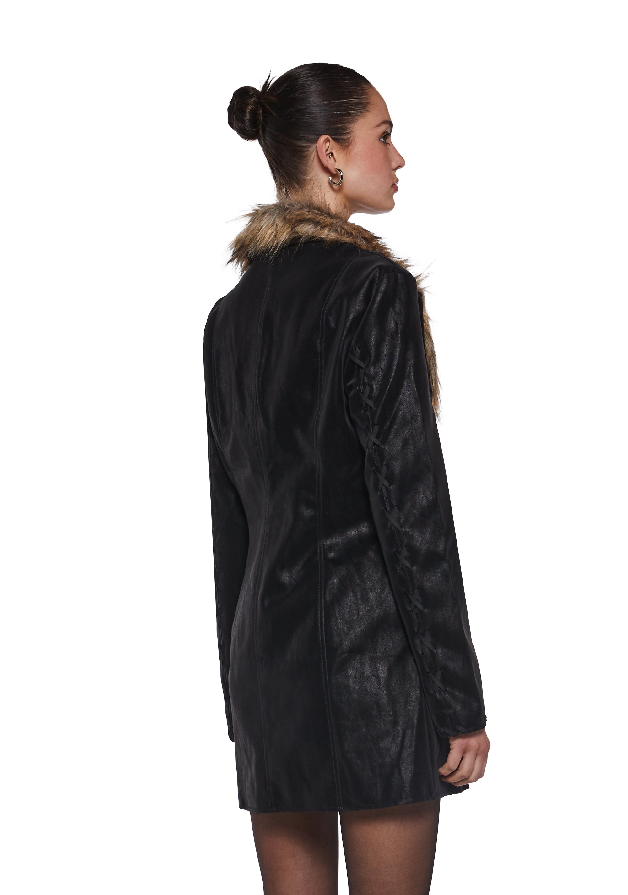 Pose Away Vegan Leather Coat