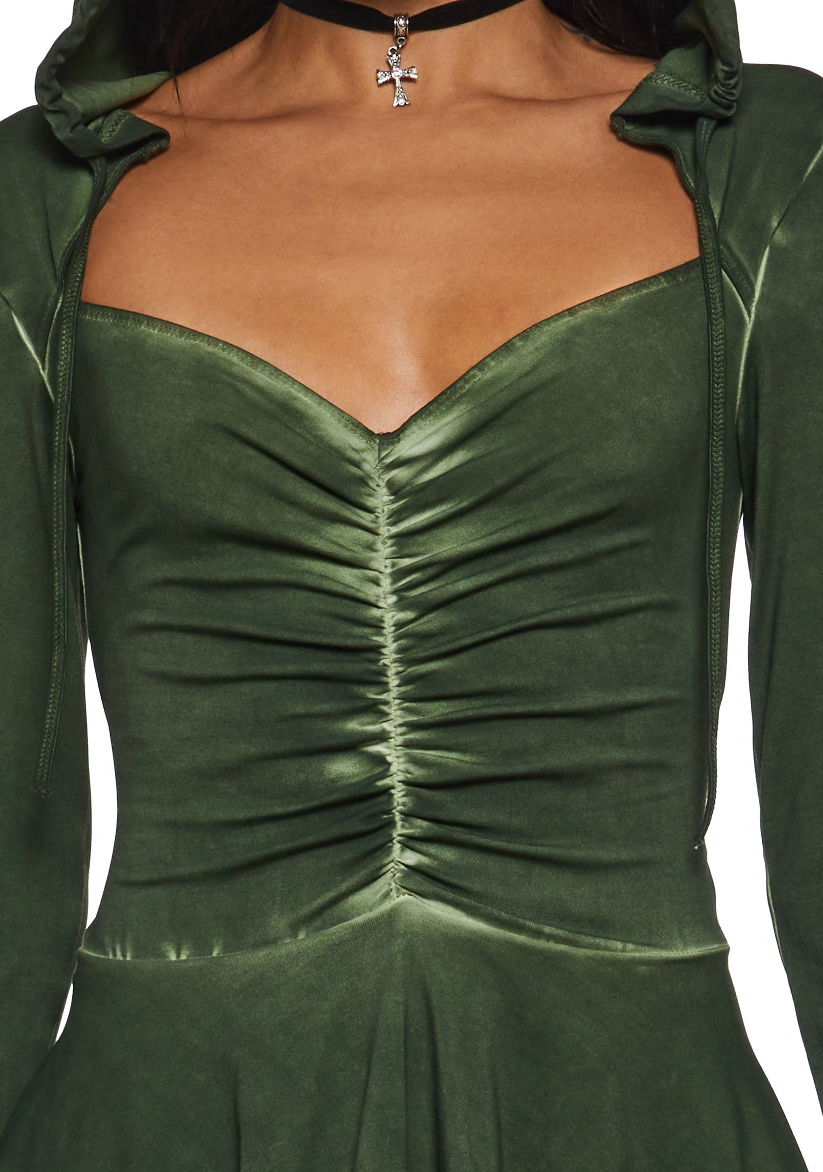 Fairy Fairycore Washed Hooded Handkerchief Dress Current Mood- Green – Dolls Kill