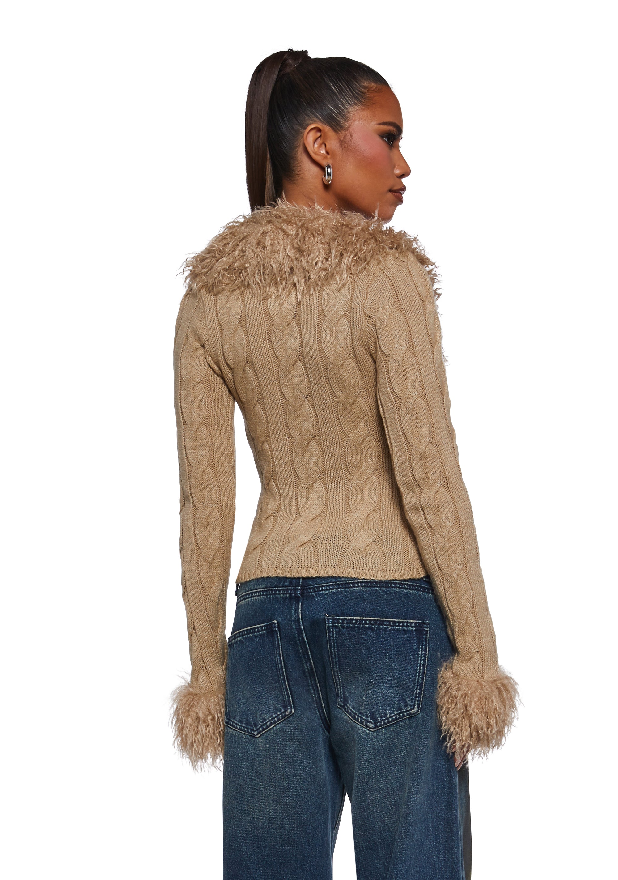 Covet Cable Knit Cardigan - Off White
