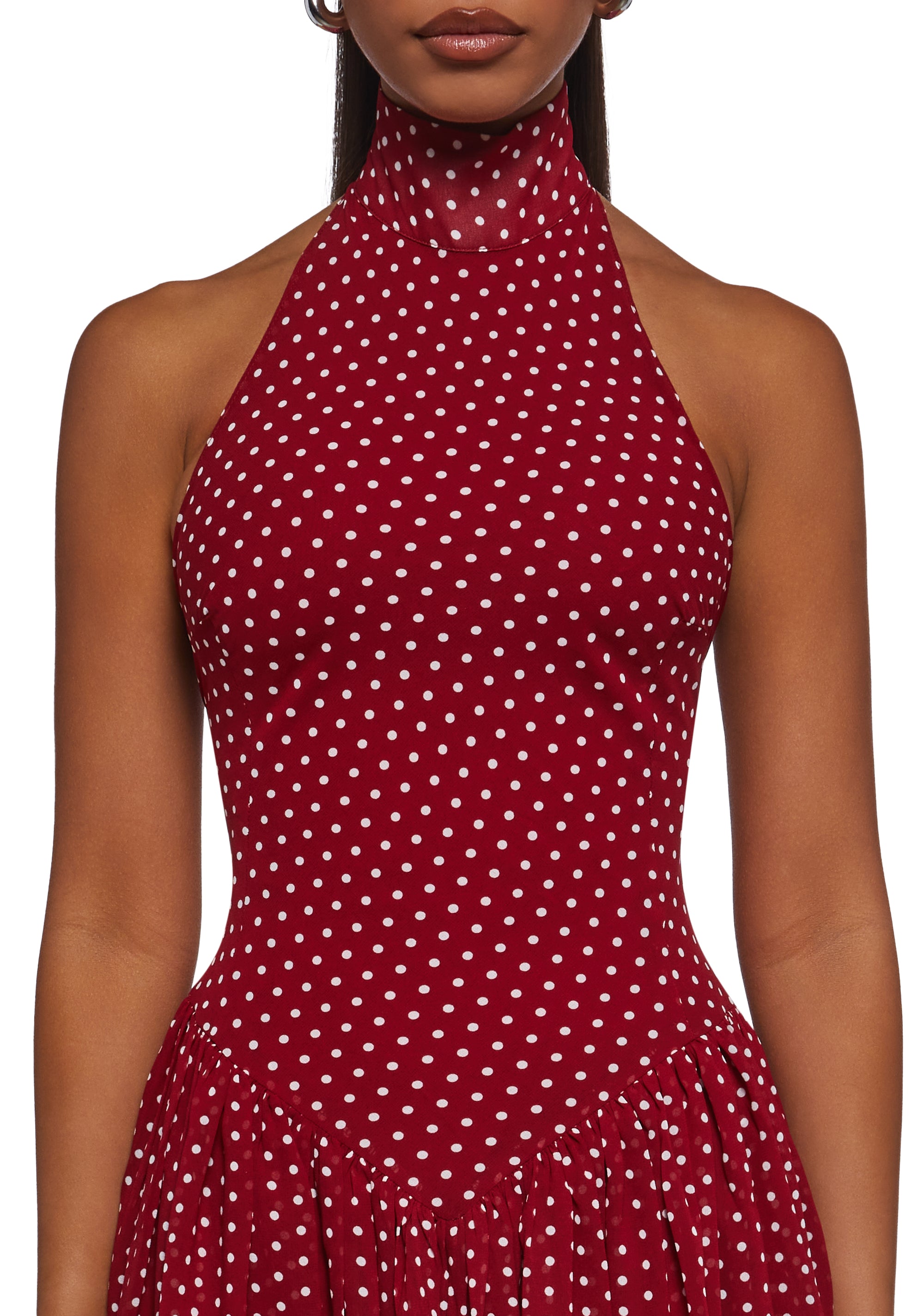 Main Character Polka Dot Dress - Red