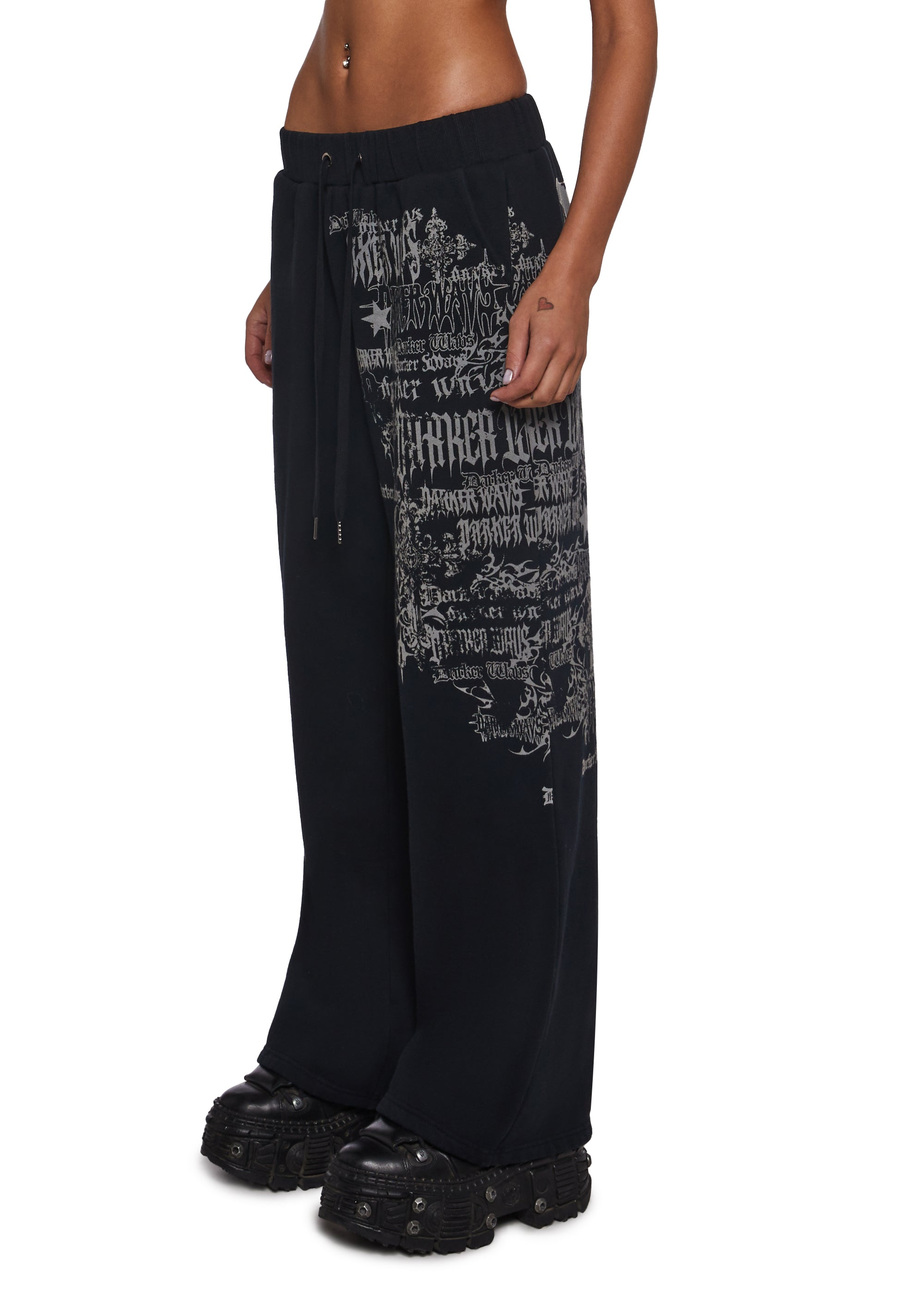 Wide Leg Sweatpants With Graphics