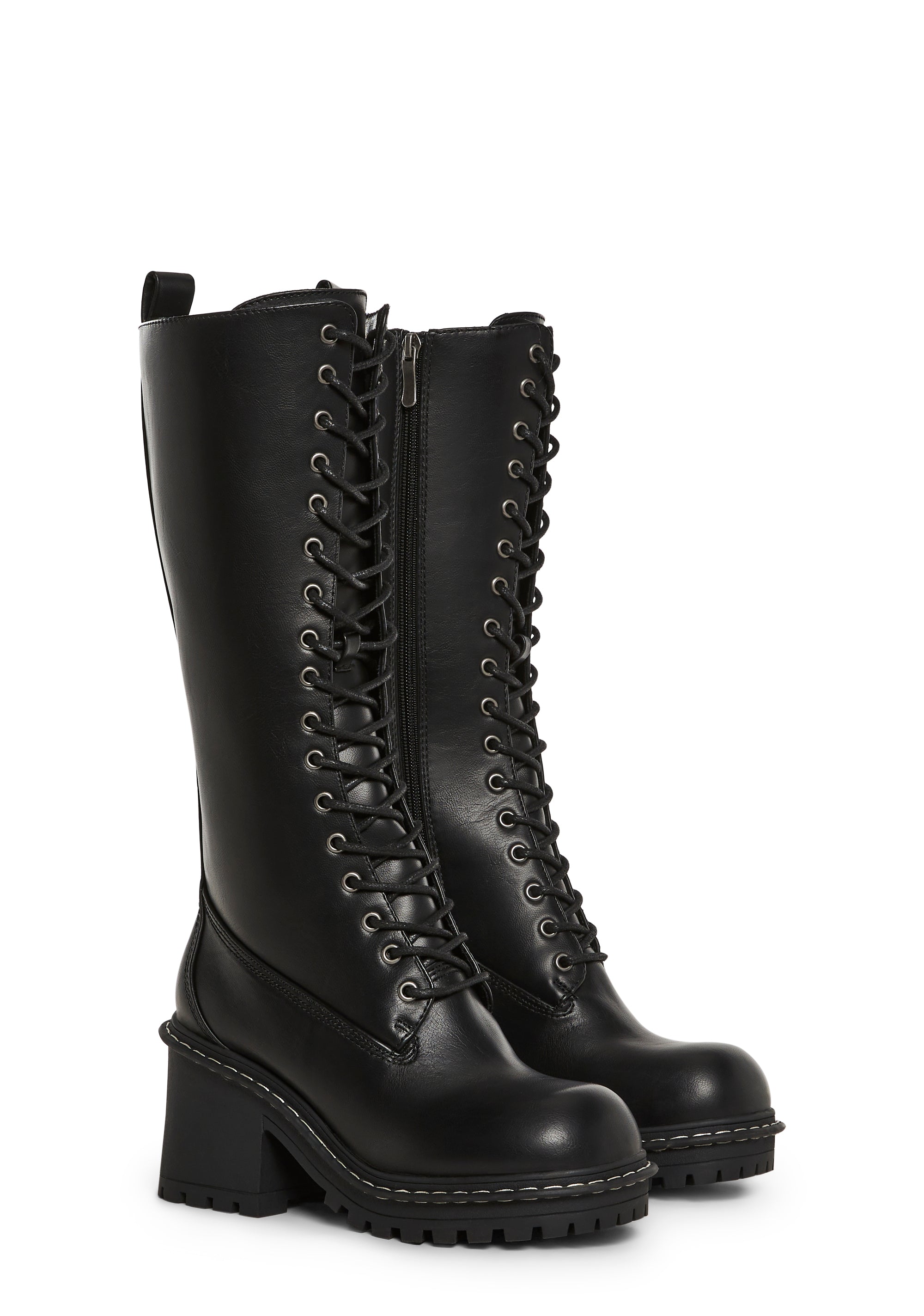 Record Shopping Knee High Boots