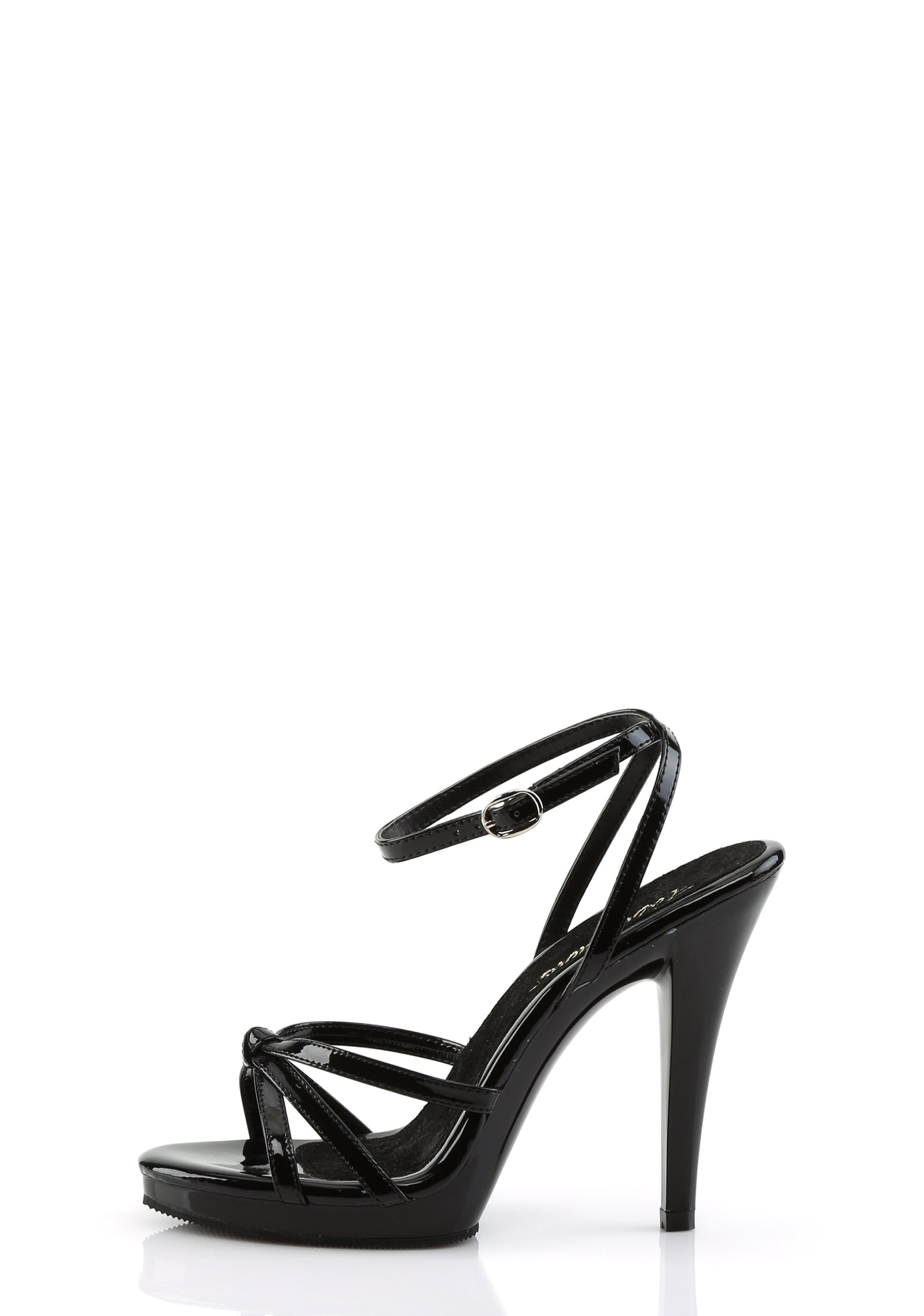 Flair-436 Platform Strappy Ankle Wrap Sandals-Black