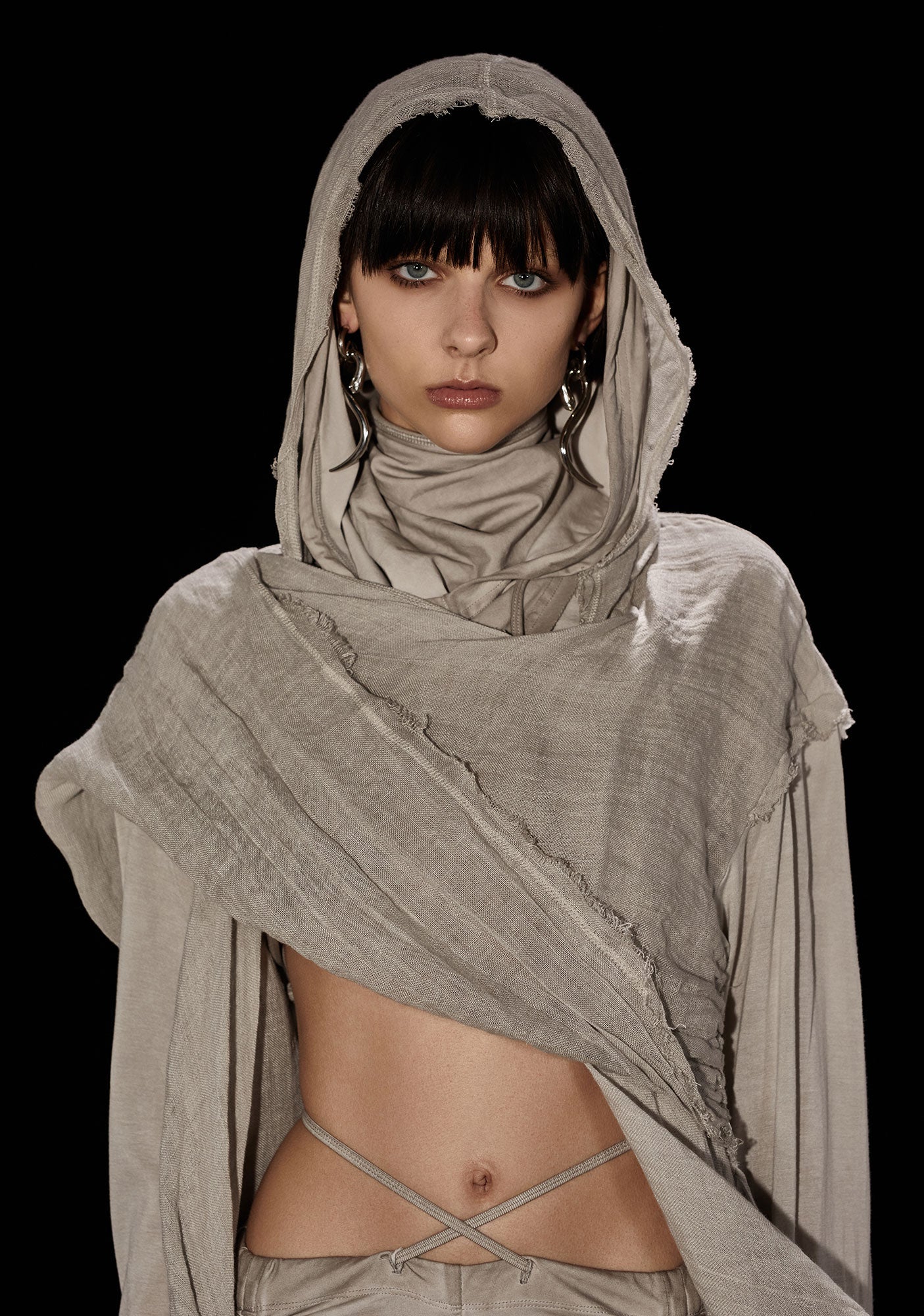 Darker Wavs Unisex Hooded Long Wrap Cardigan - Off White – Dolls Kill