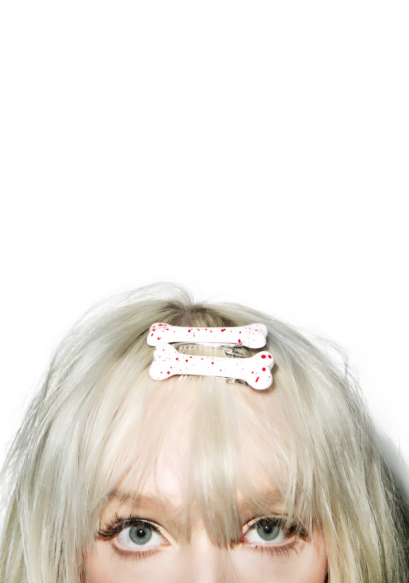 Blood Splatter Mini Bone Hair Clips