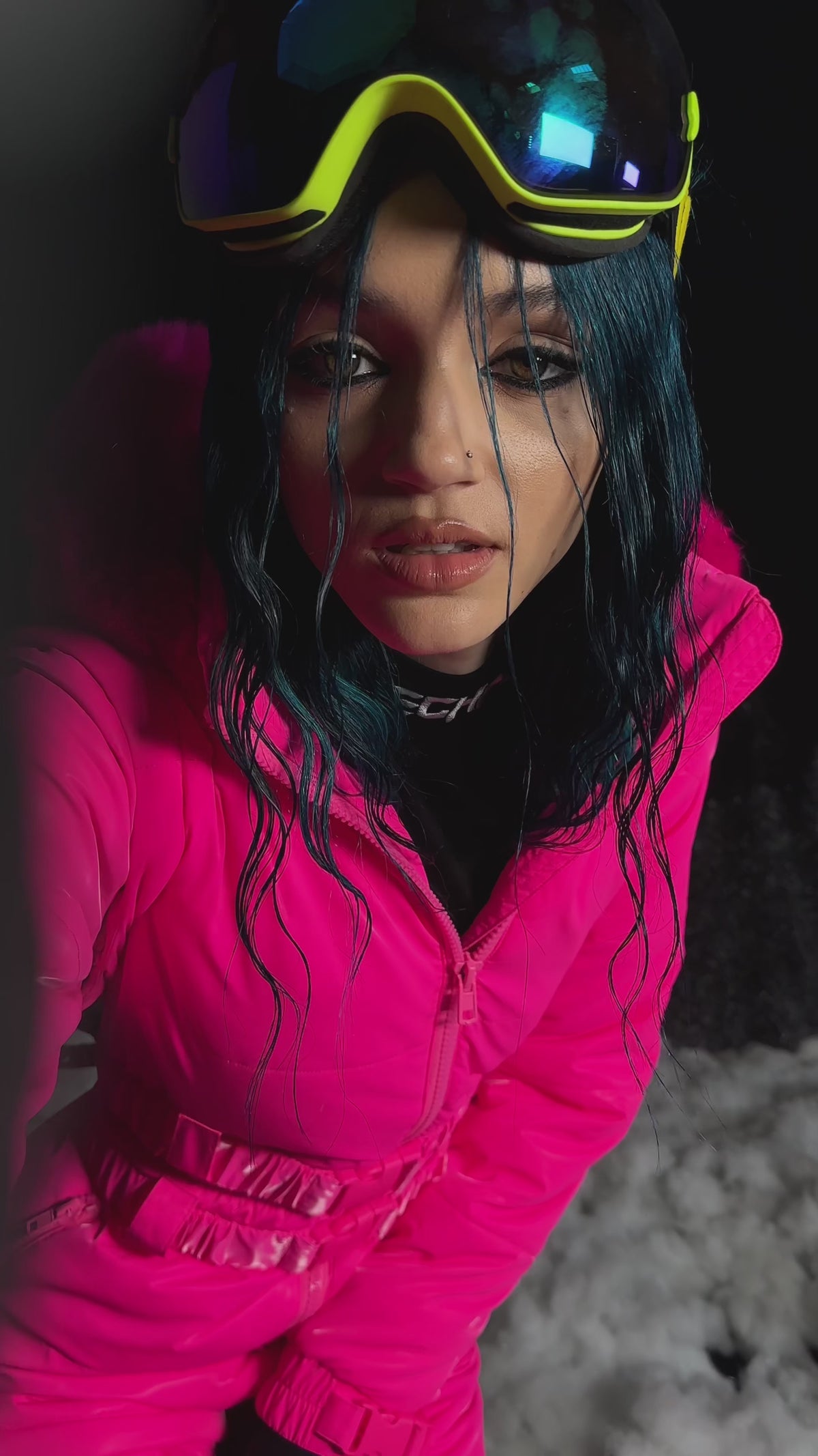Aurora Beam Liquid Velvet Snowsuit - Pink