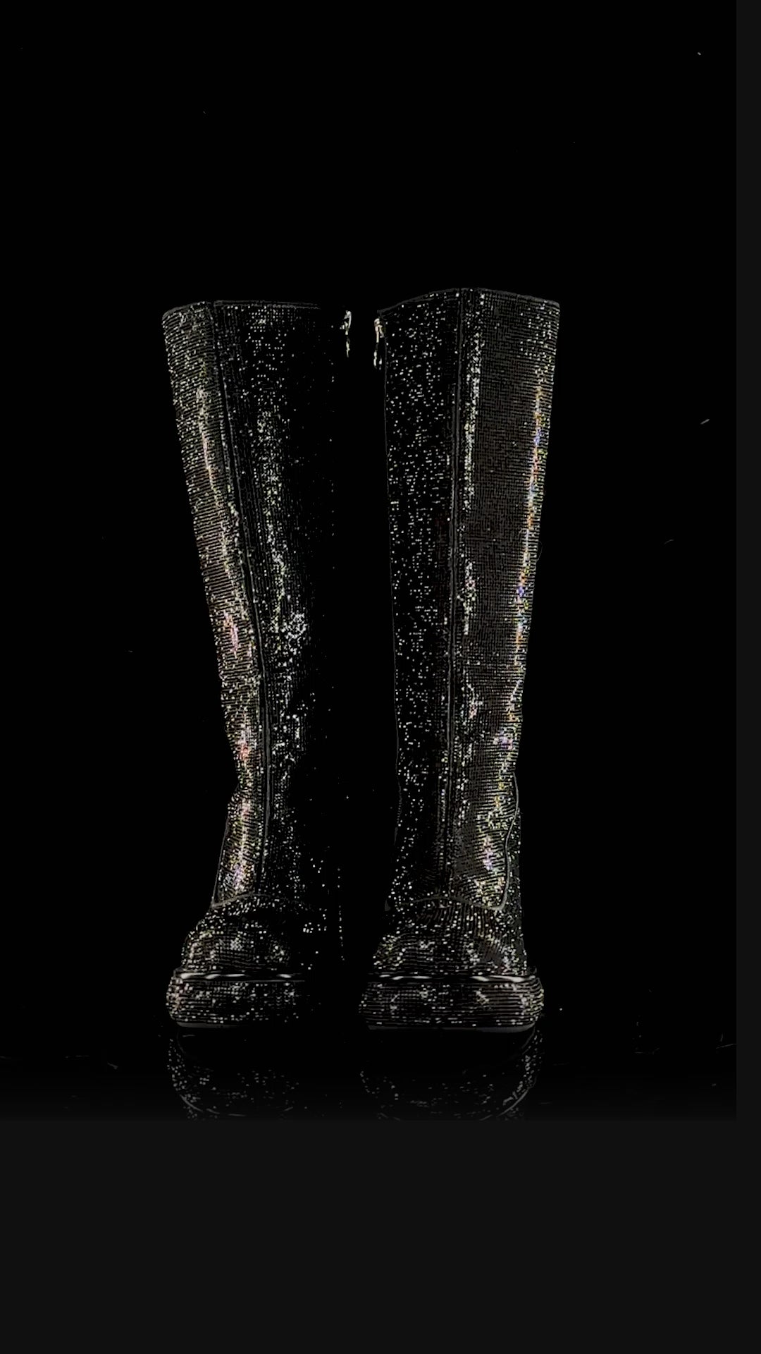 Bling It Up Platform Boots - Black