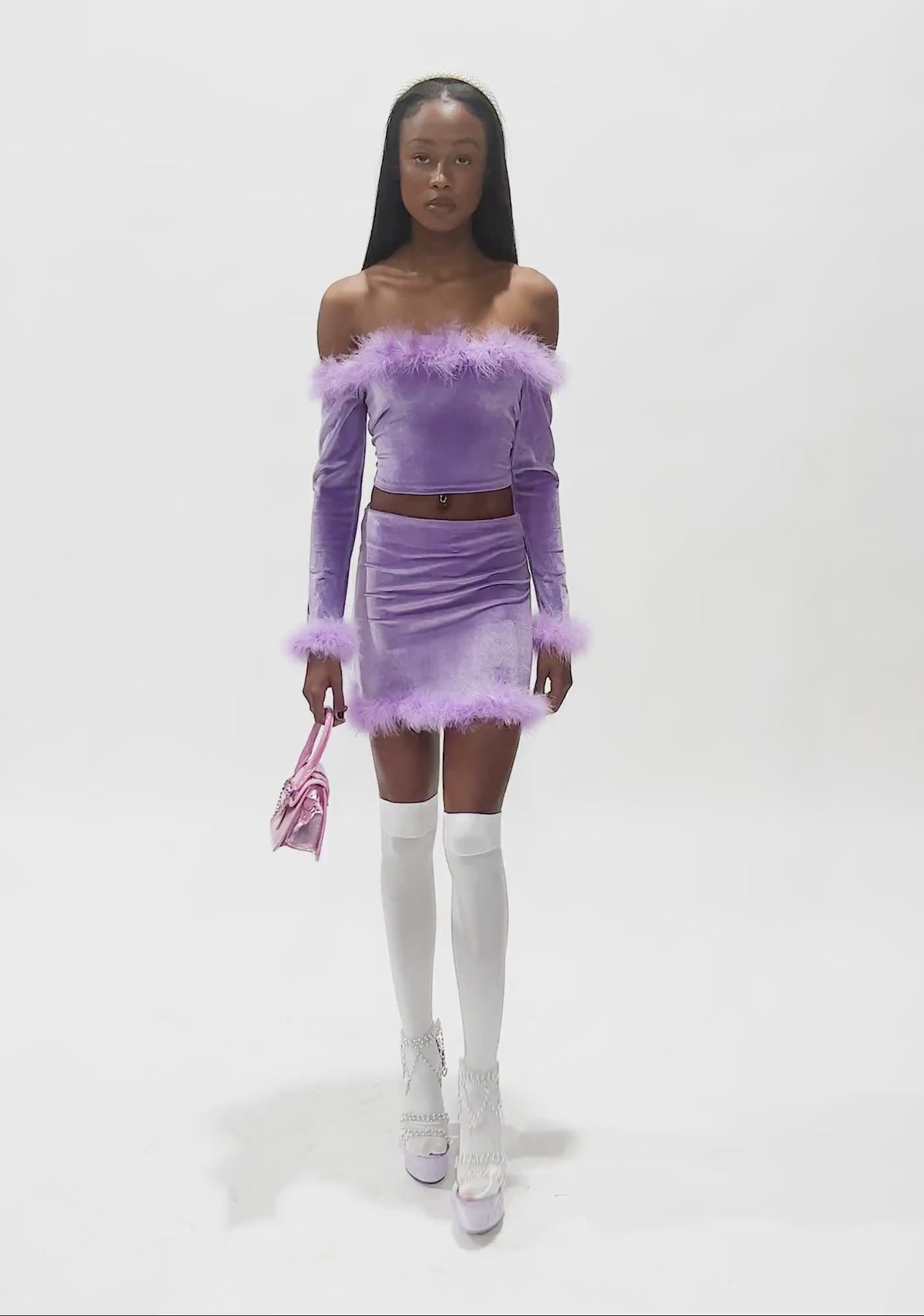 Filthy Femme Velvet Mini Skirt - Purple