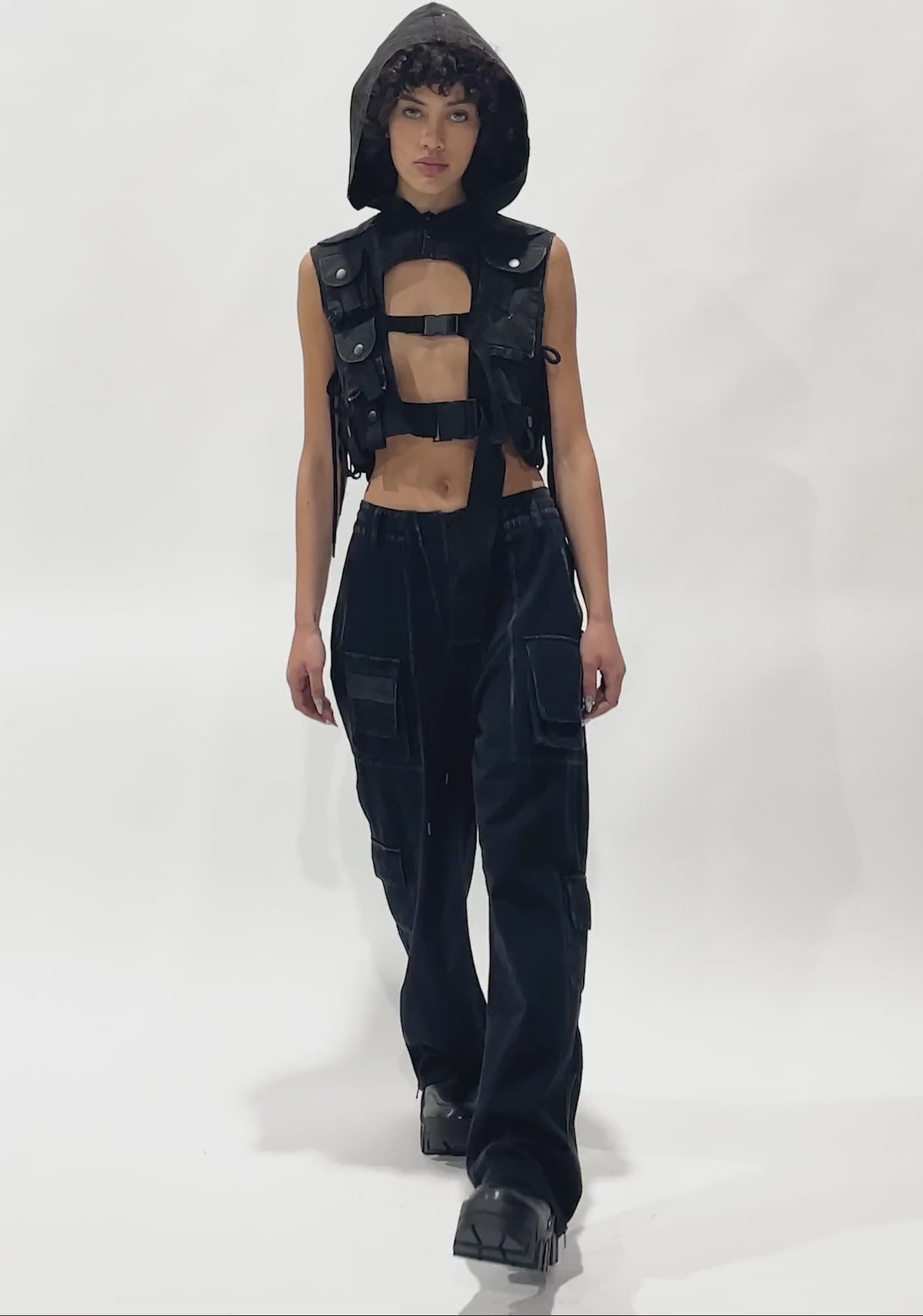 Replay Unisex Stone Wash Cargo Pants - Black