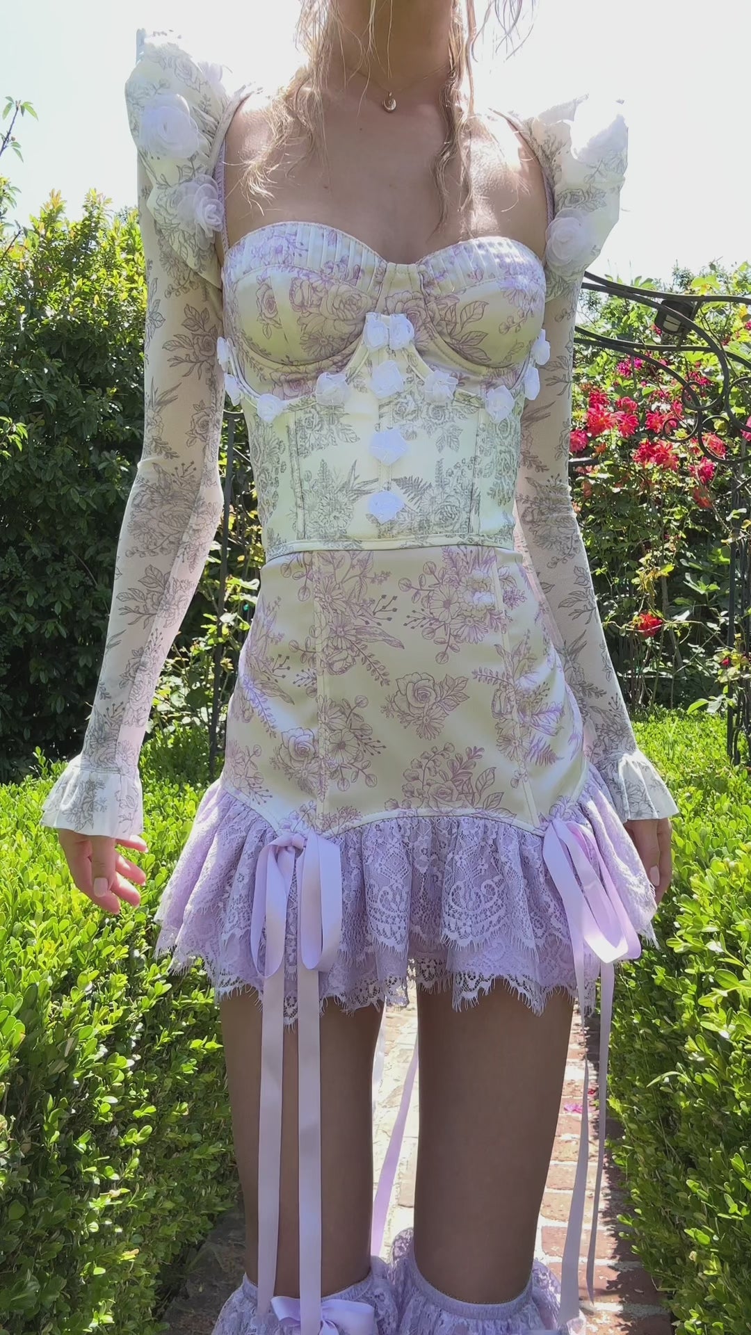 Sugar Thrillz Regency Floral Satin Lace Underbust Corset Sugar Thrillz Regency Floral Satin Lace Underbust Corset