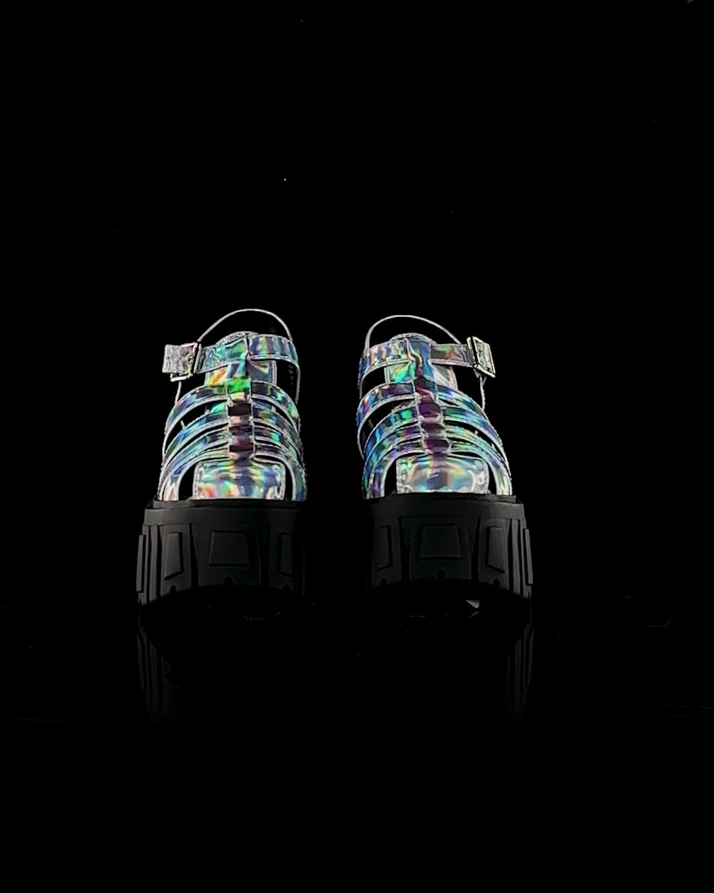 Magnetic Vibes Platform Sandals - Holo