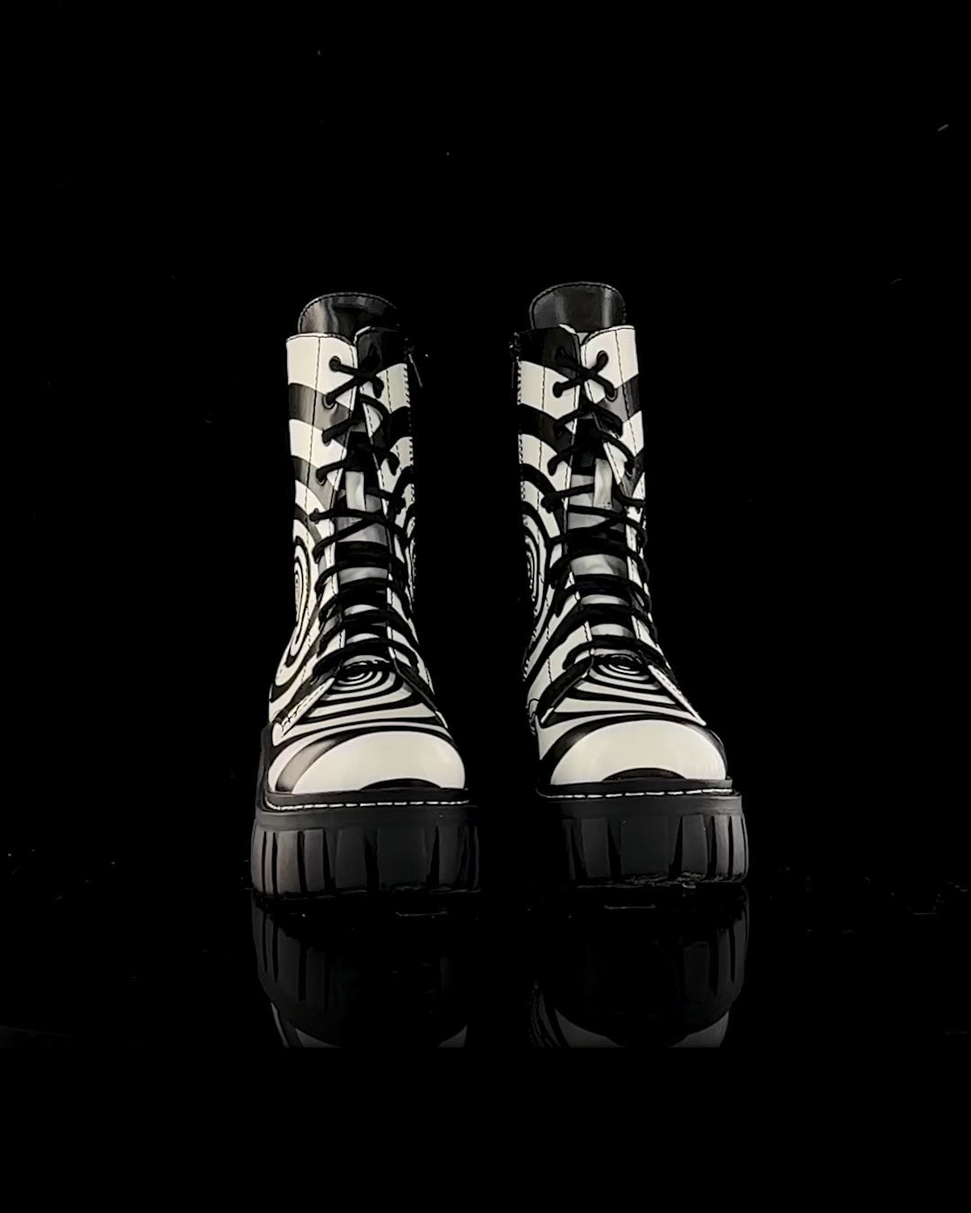 How Sweet It Is Combat Boots - Black/White