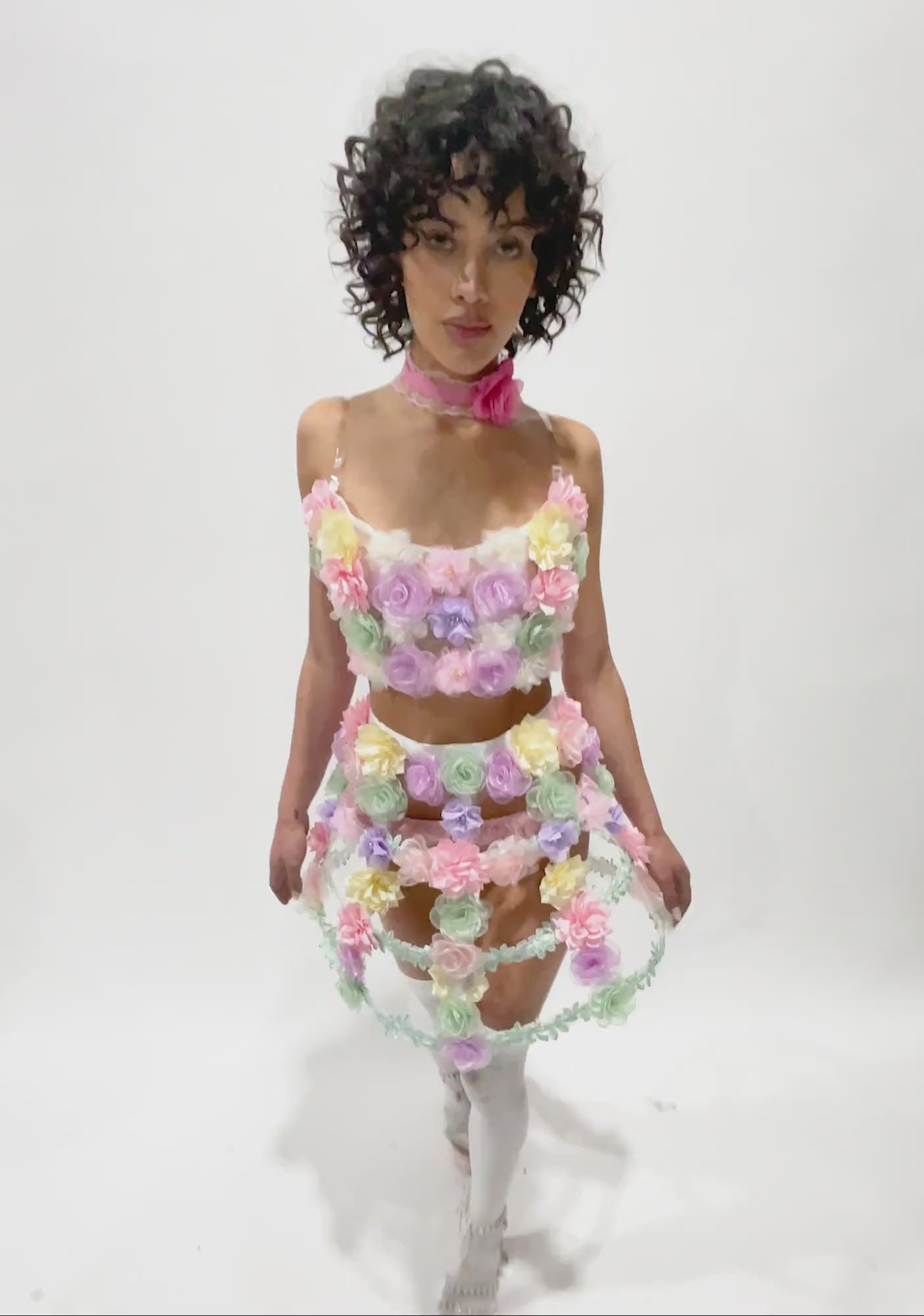 Sugar Thrillz Embroidered Flower Cage Skirt - Multi – Dolls Kill