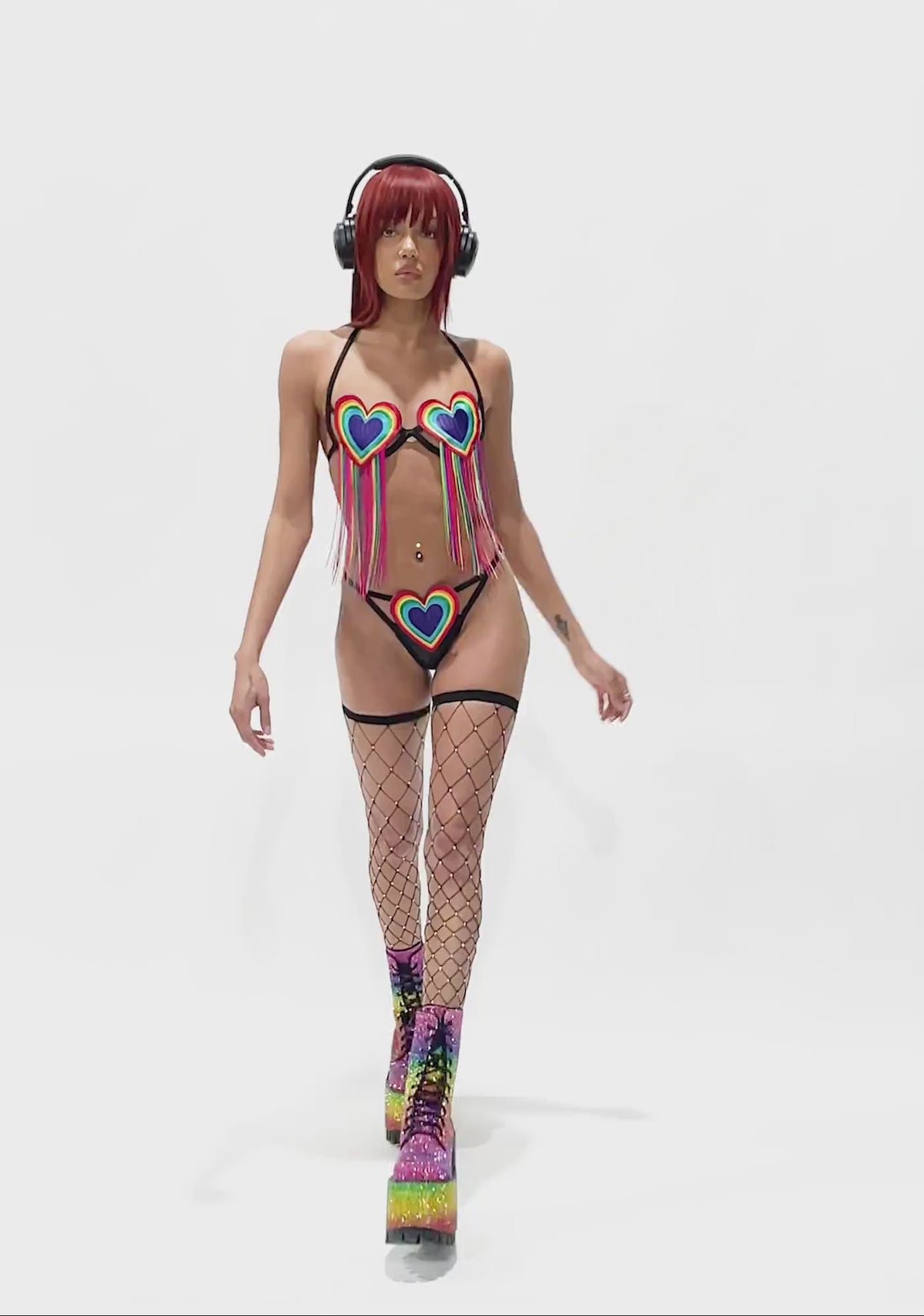 Nature's Secret Lingerie Set - Fringe Hearts