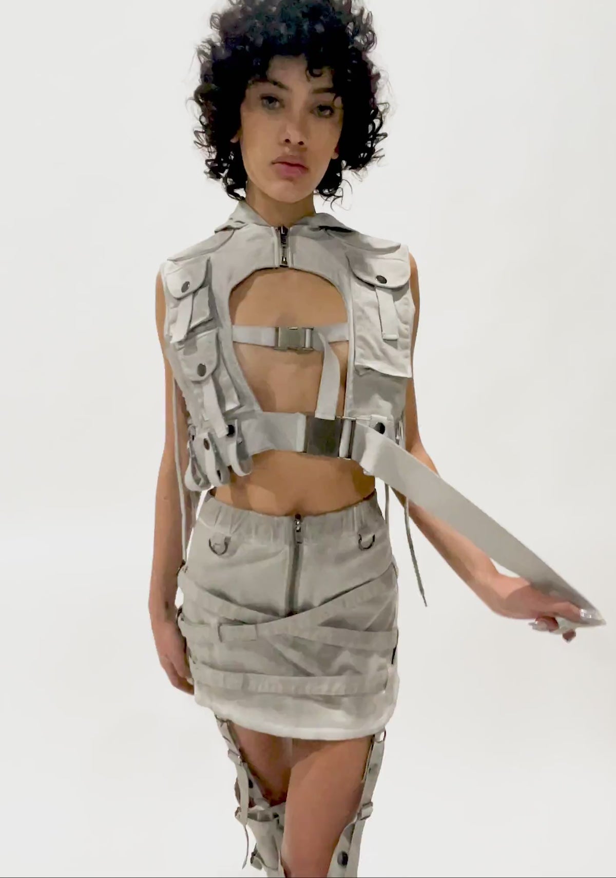 Replay Mini Skirt With Leg Warmers - Ecru