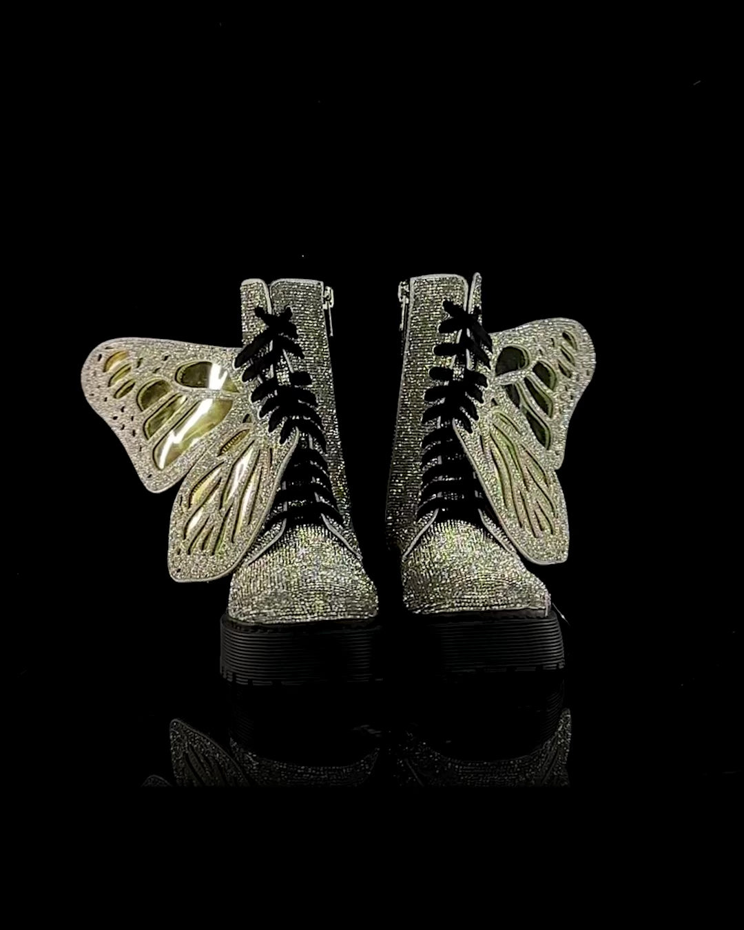 Metamorphic Butterfly Boots - Silver