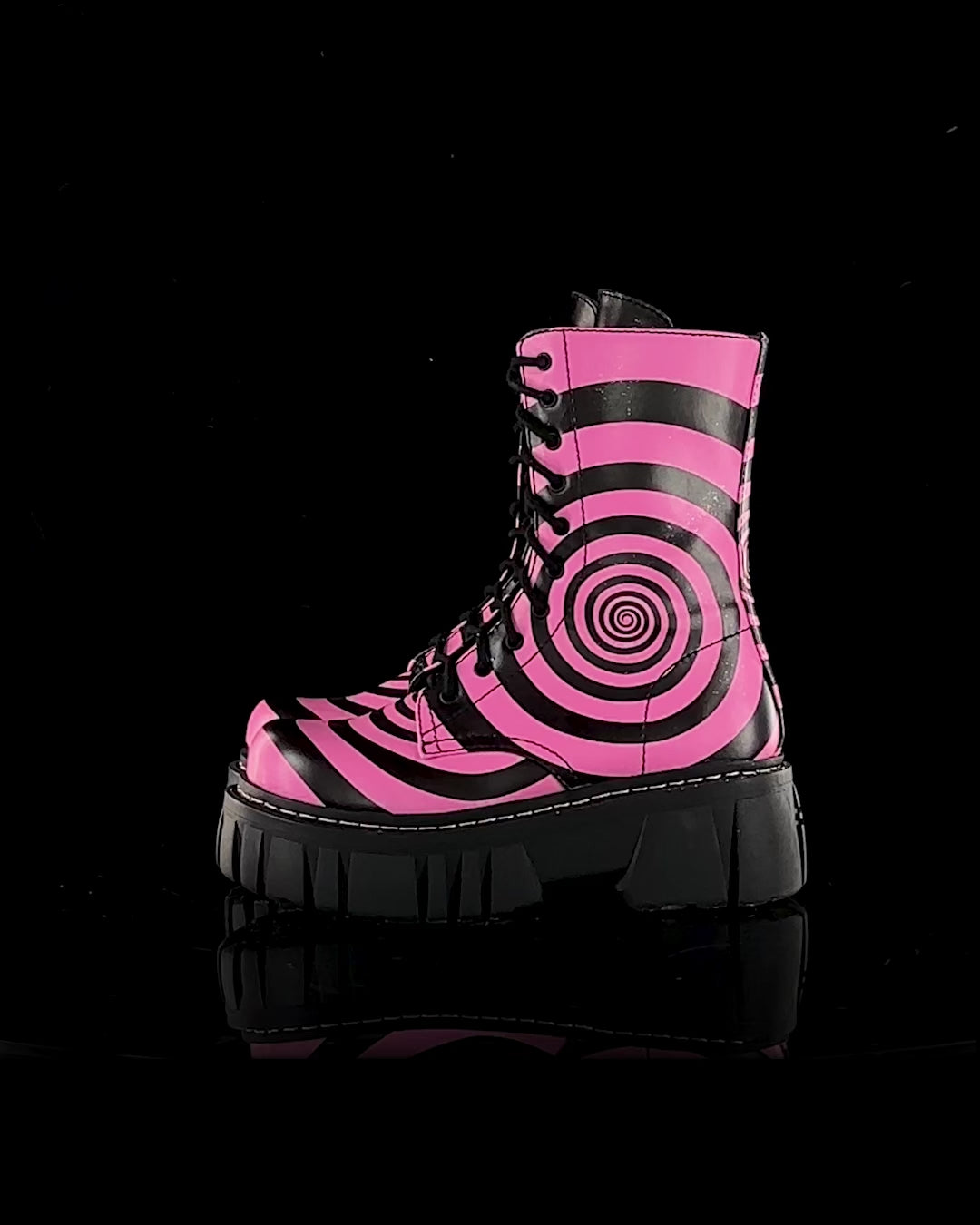How Sweet It Is Combat Boots - Black/Pink