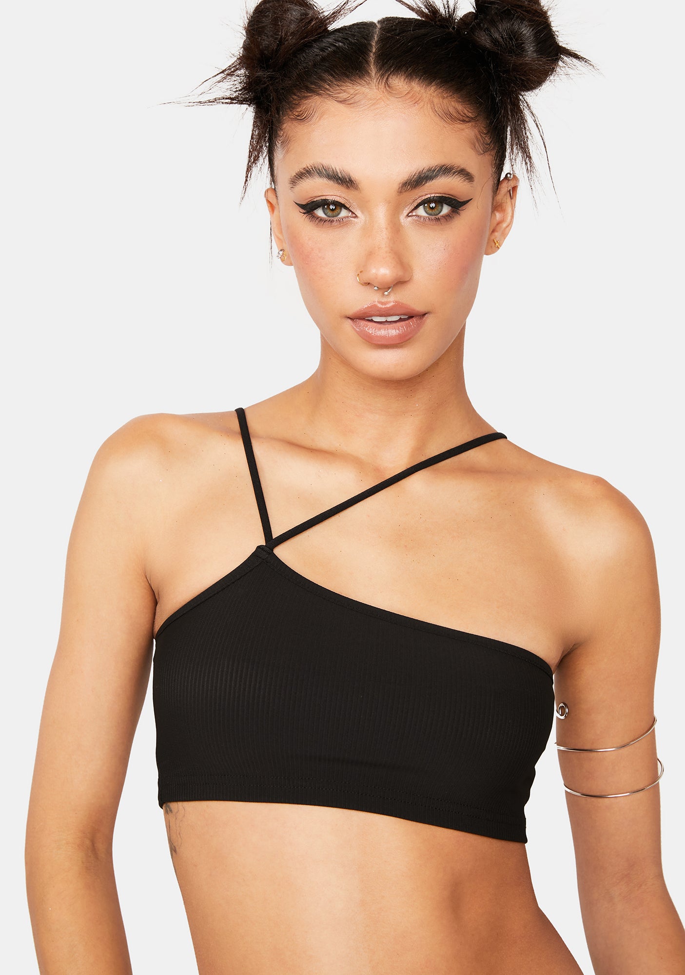 Asymmetric Ribbed Crop Top Edikted,All Products : American Fashion Style Bags On Sale