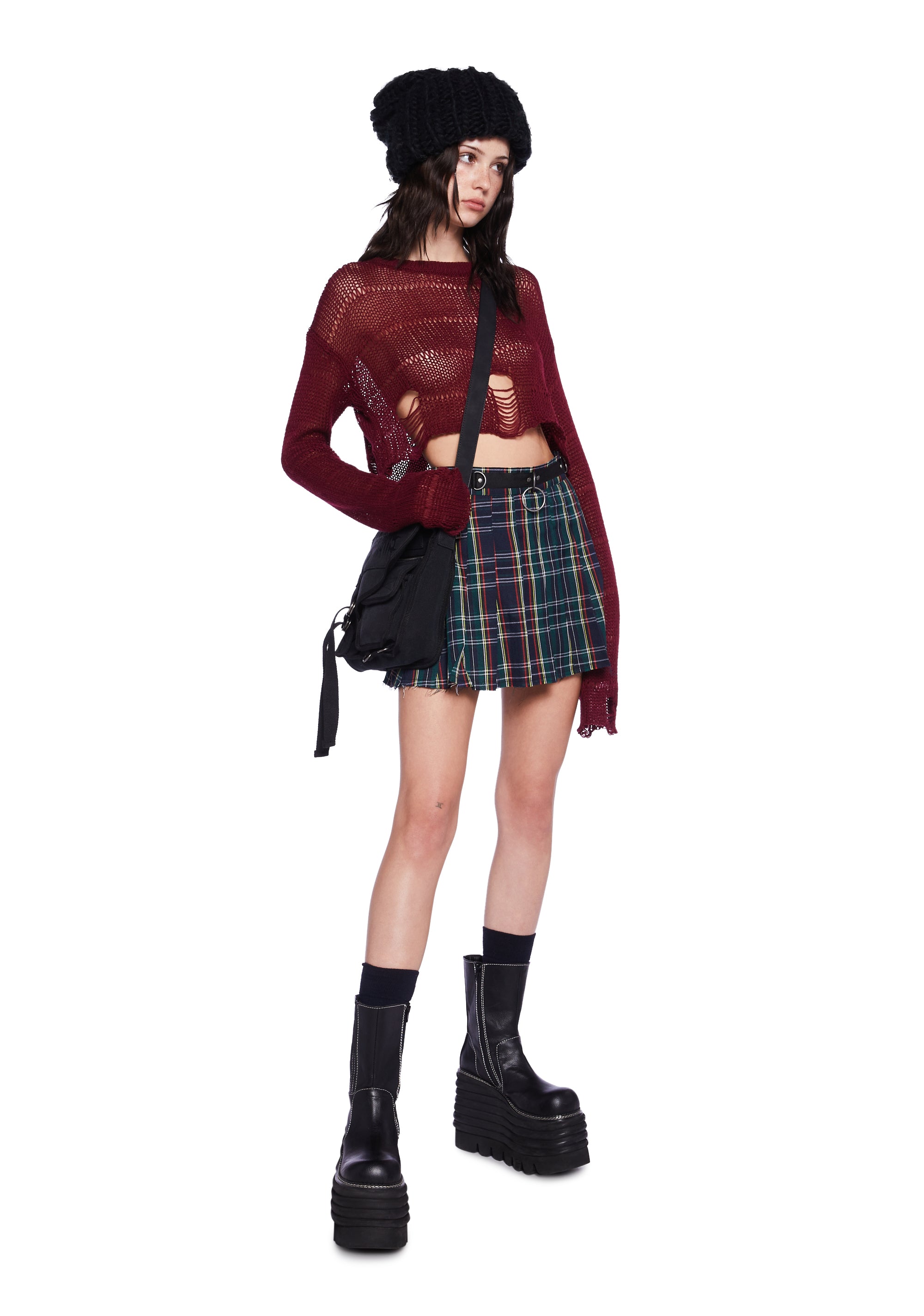Christmas plaid skirt dolls kill hot sale