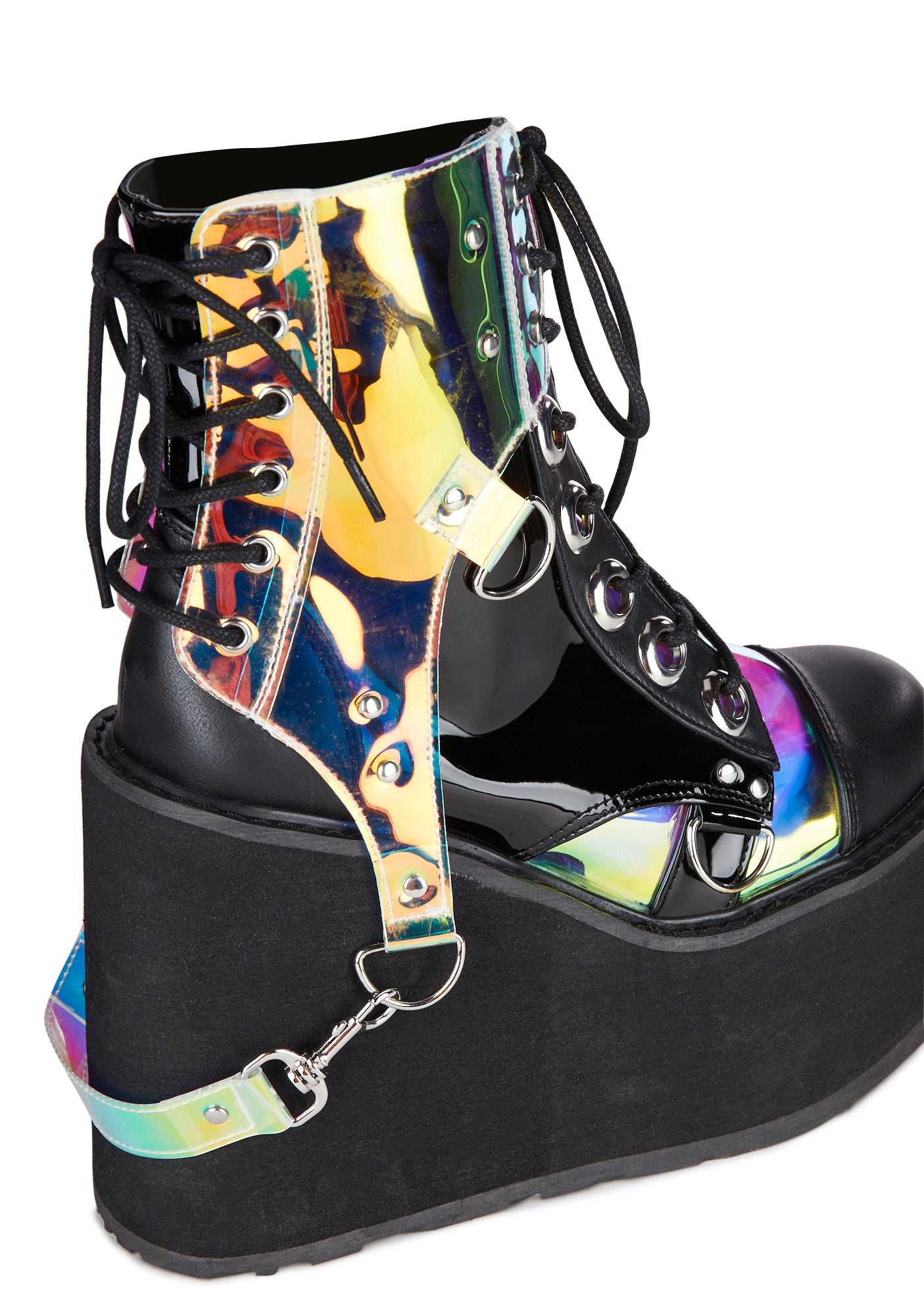Demonia black hole outlet platform boots