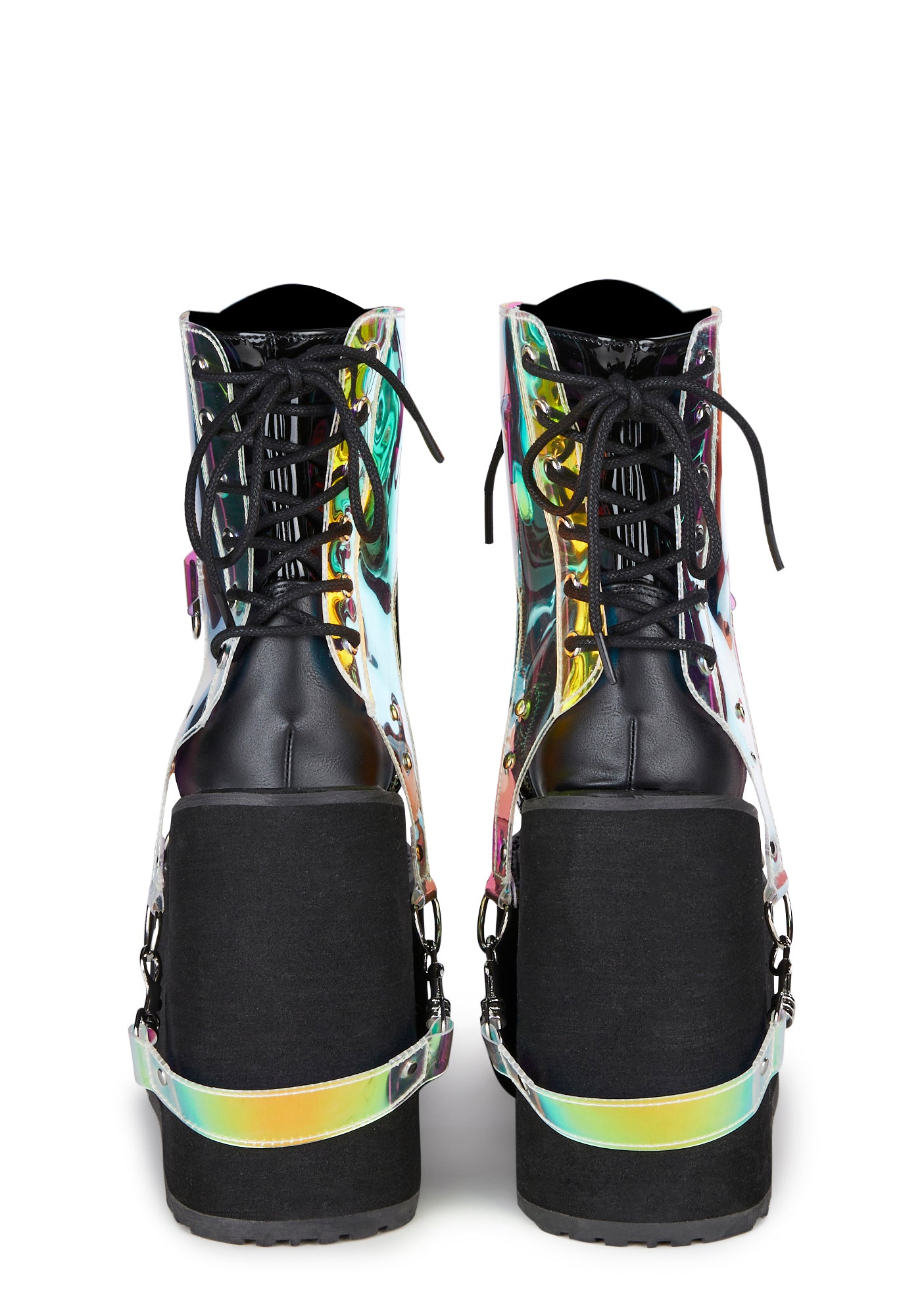 Demonia black hotsell hole platform boots