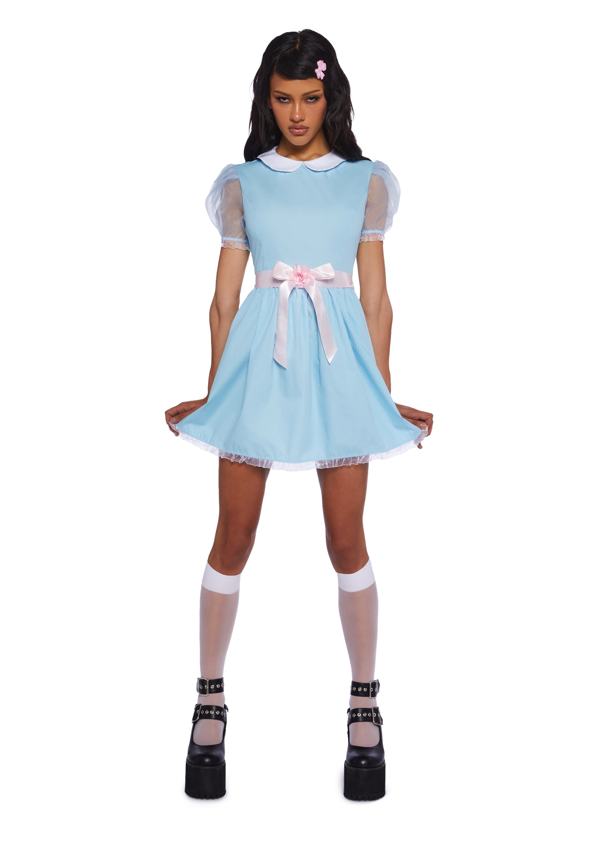 Shining Twins Come Play with US Costume Blue Adult X Large