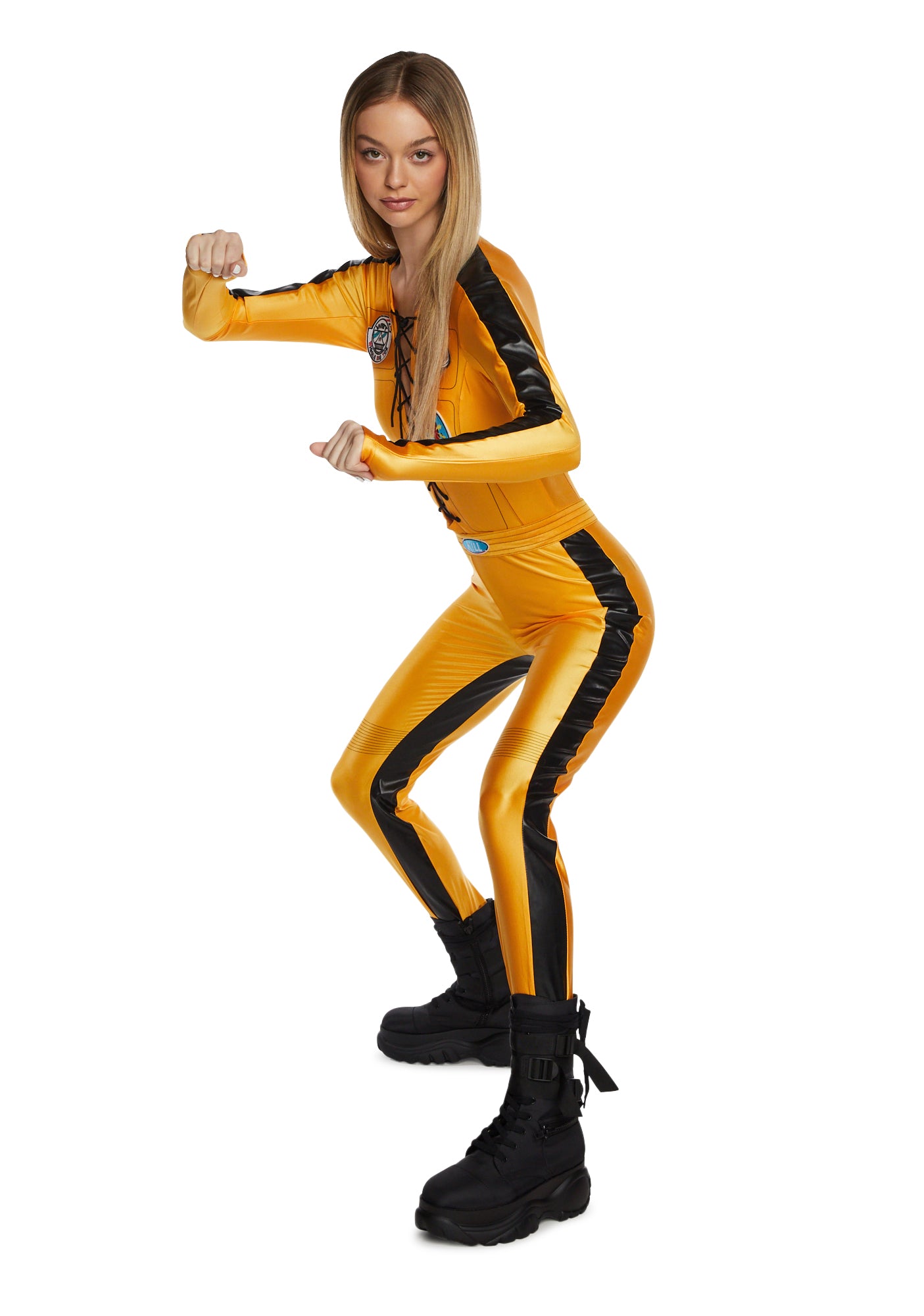 Catsuit Assassin Kill Bill Sexy Womens Halloween Costume Yellow Dolls Kill