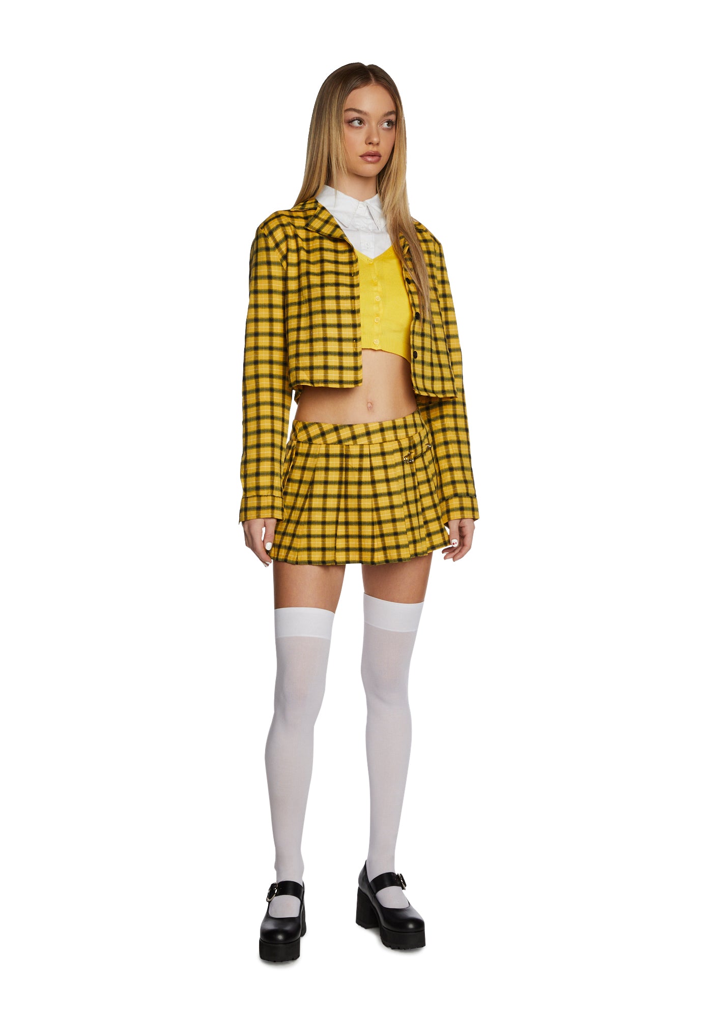 Cher Clueless Costume Outfit | Plaid Skirt Halloween Set - Yellow ...