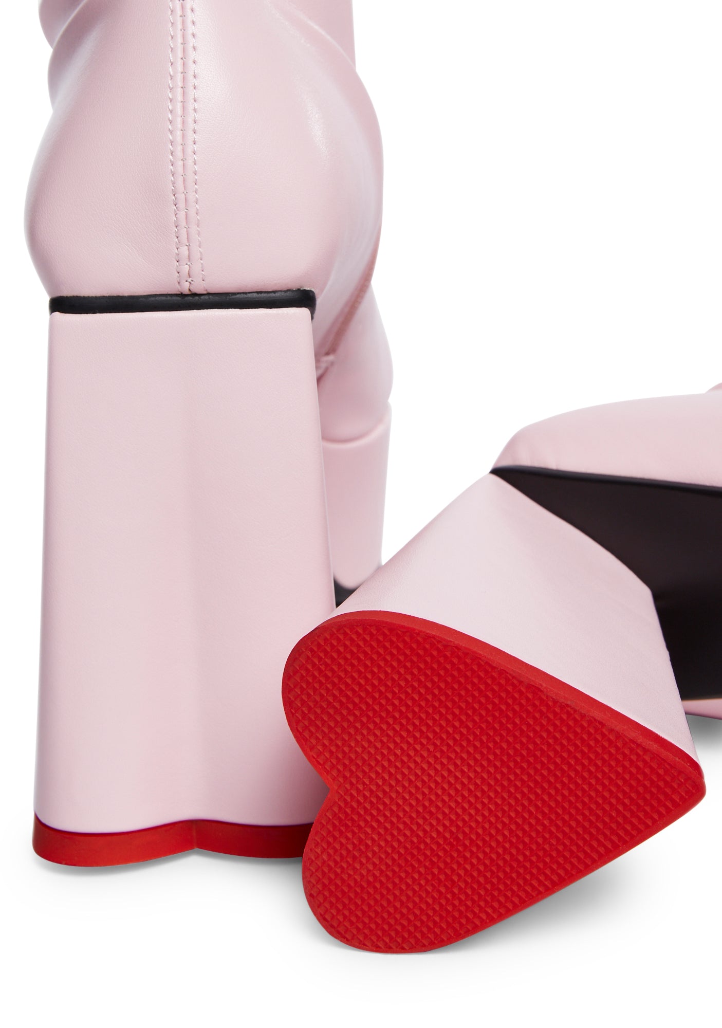 Lamoda Heart Heel Platform Ankle Boots Pink – Dolls Kill