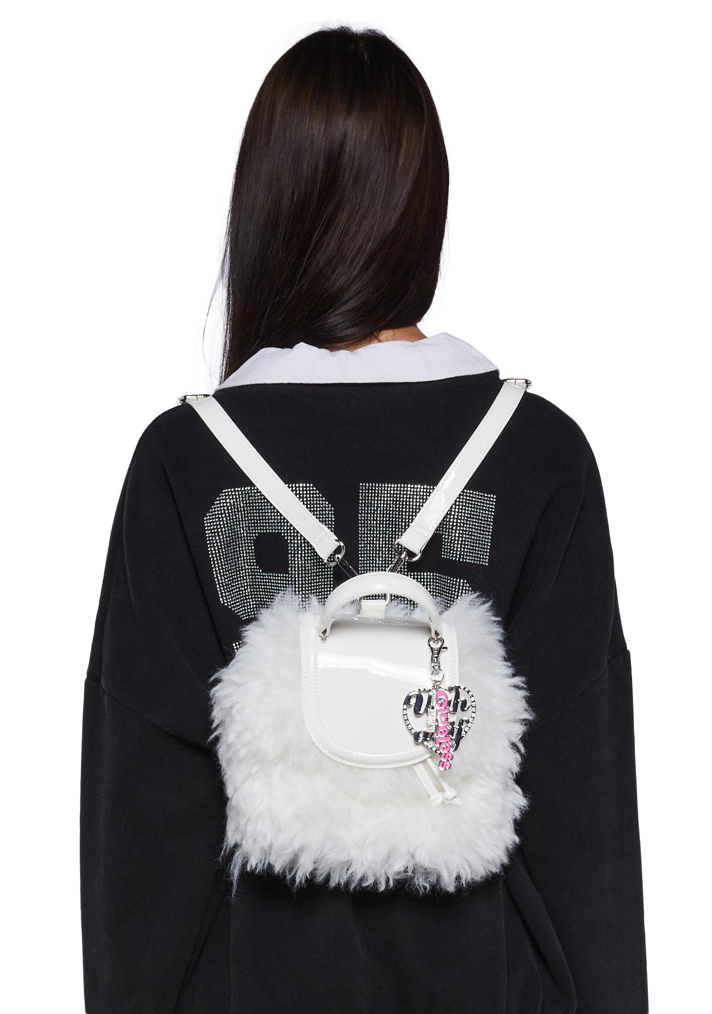 dollskill mini backpack Dolls Kill x Clueless Shaggy Faux Fur Backpack