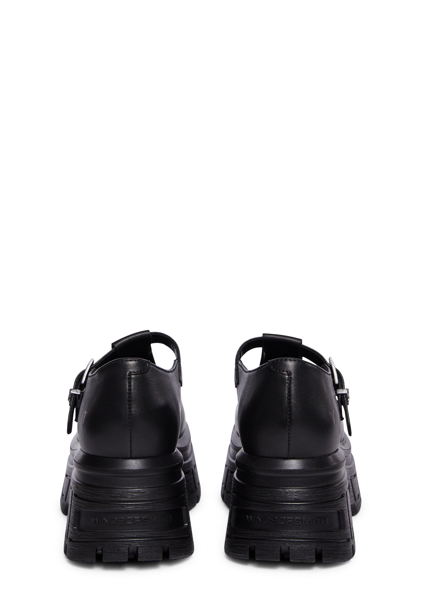 Mocassins Plateforme Femme Windsorsmith Throne – Cuir Noir, Semelle épaisse Crampons – Talon 4,2 Cm, Plateforme 2,7 Cm