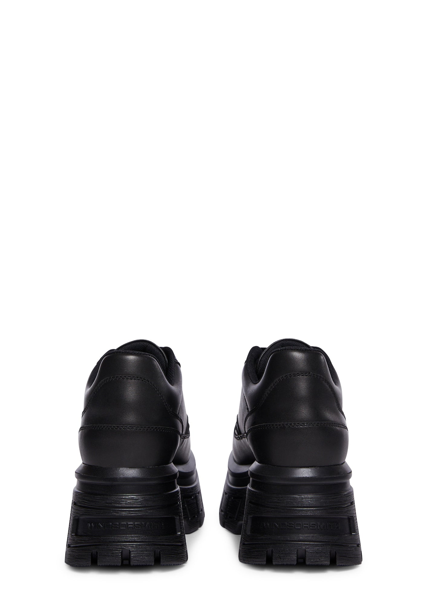 Windsor Smith Leather Chunky Platform Sneakers Black Dolls Kill