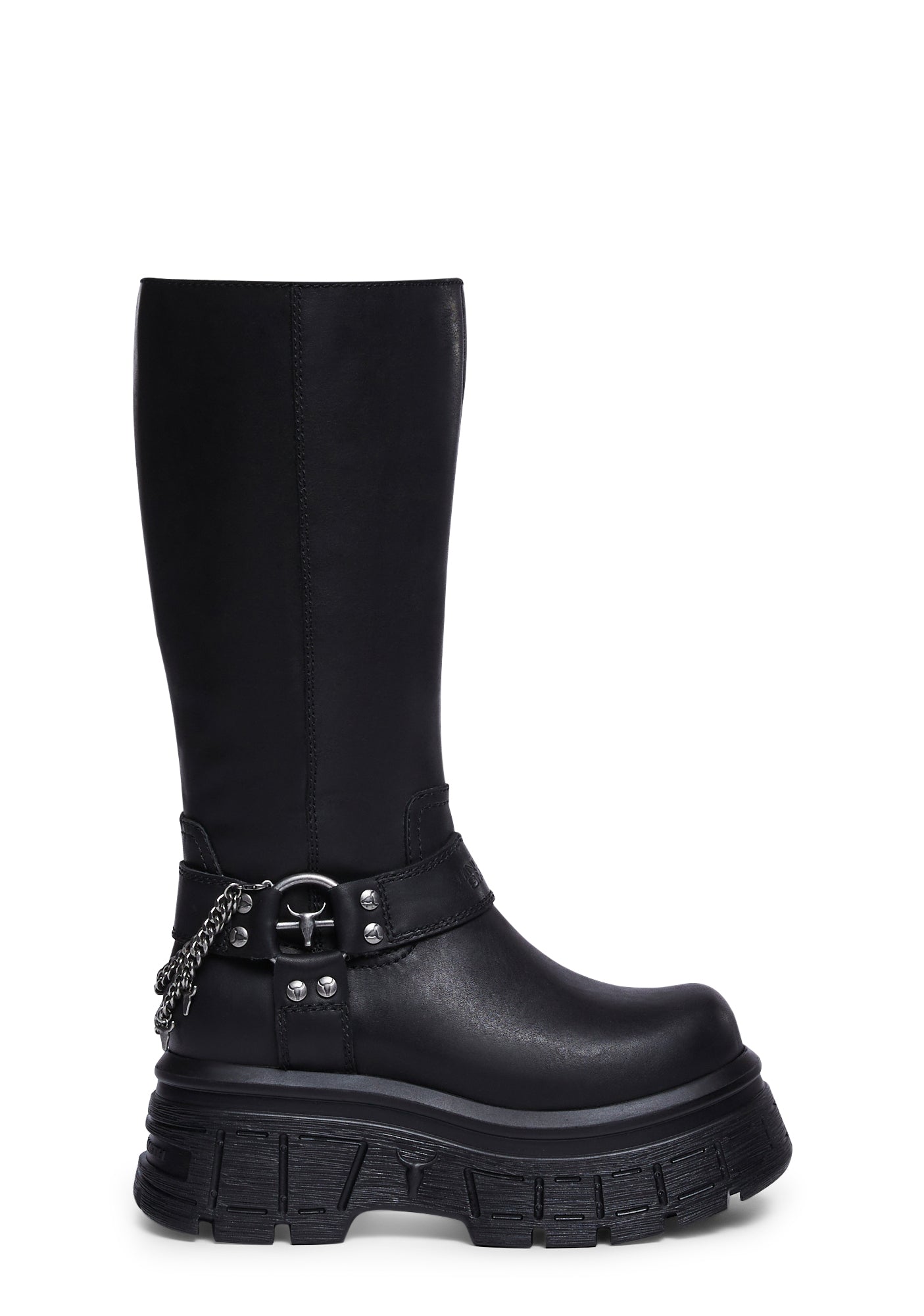 Windsor Smith Leather Harness Strap Platform Boots - Black – Dolls Kill