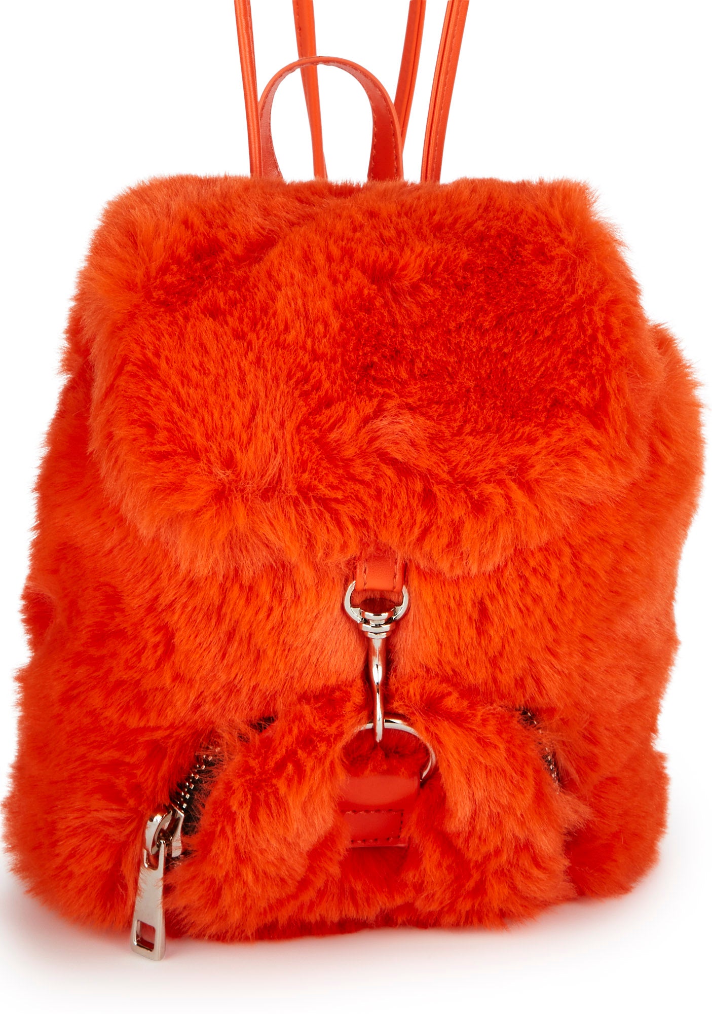 Current Mood Faux Fur Mini Backpack Orange Dolls Kill
