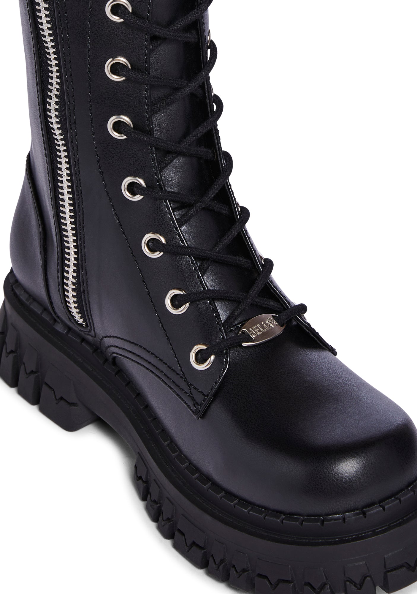 Delia S by Dolls Kill Teen Craft Knee High Boots Black Black US 7