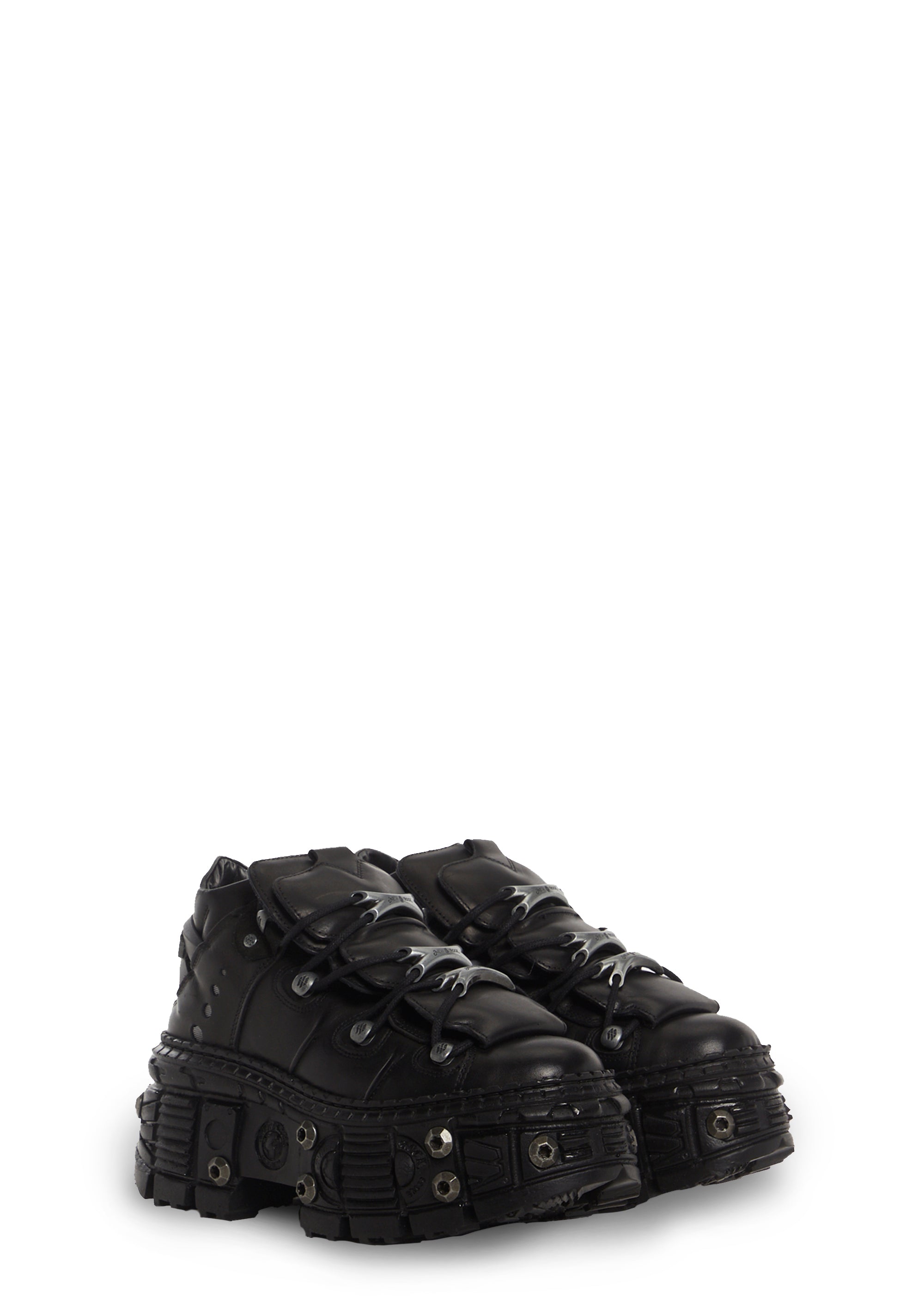 Tank Short Leather Platform Boots