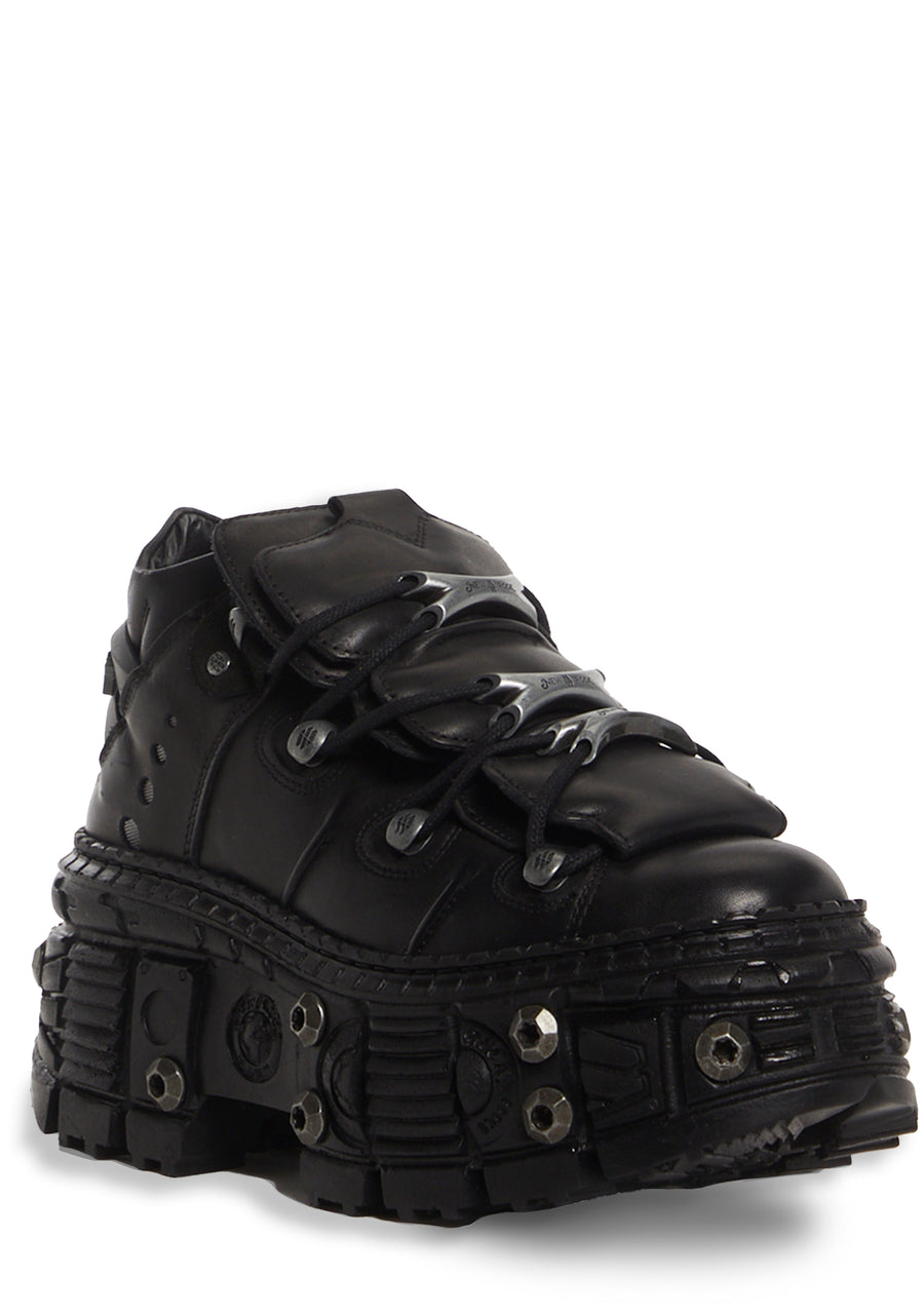 Tank Short Leather Platform Boots - alternate
